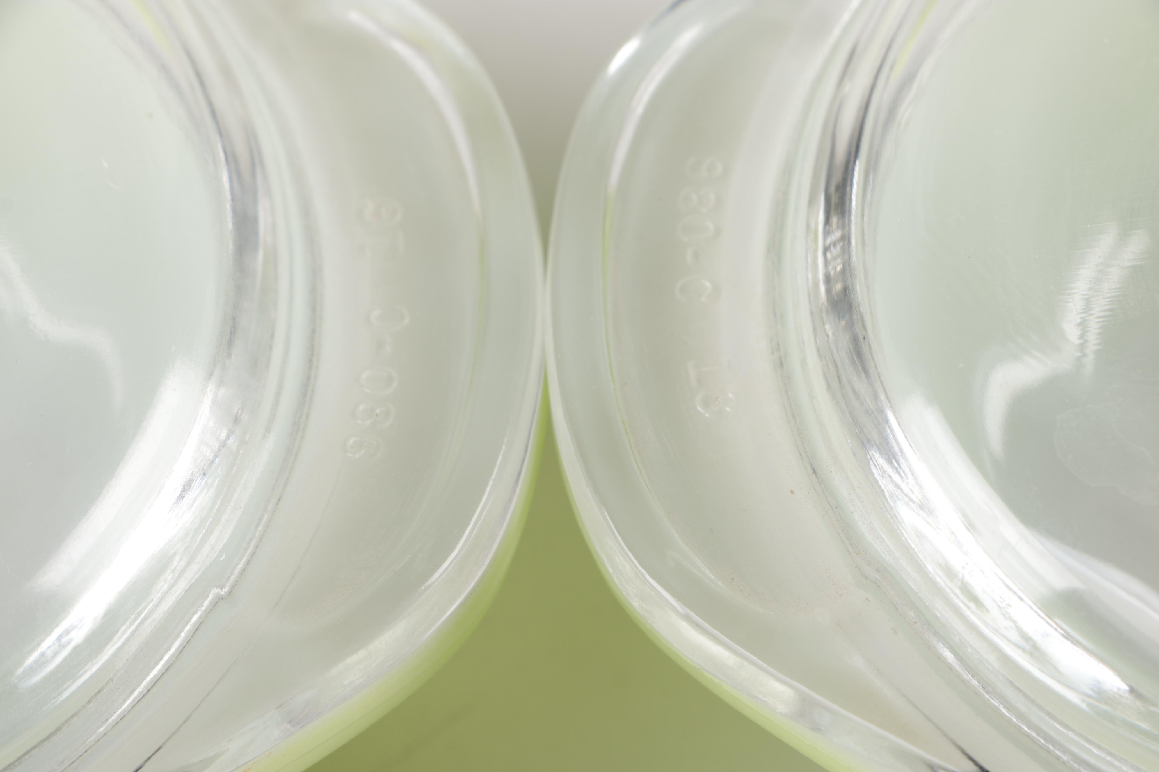 Pyrex Lime Green Casserole Dishes and Stand, Mid to Late  20th Century
