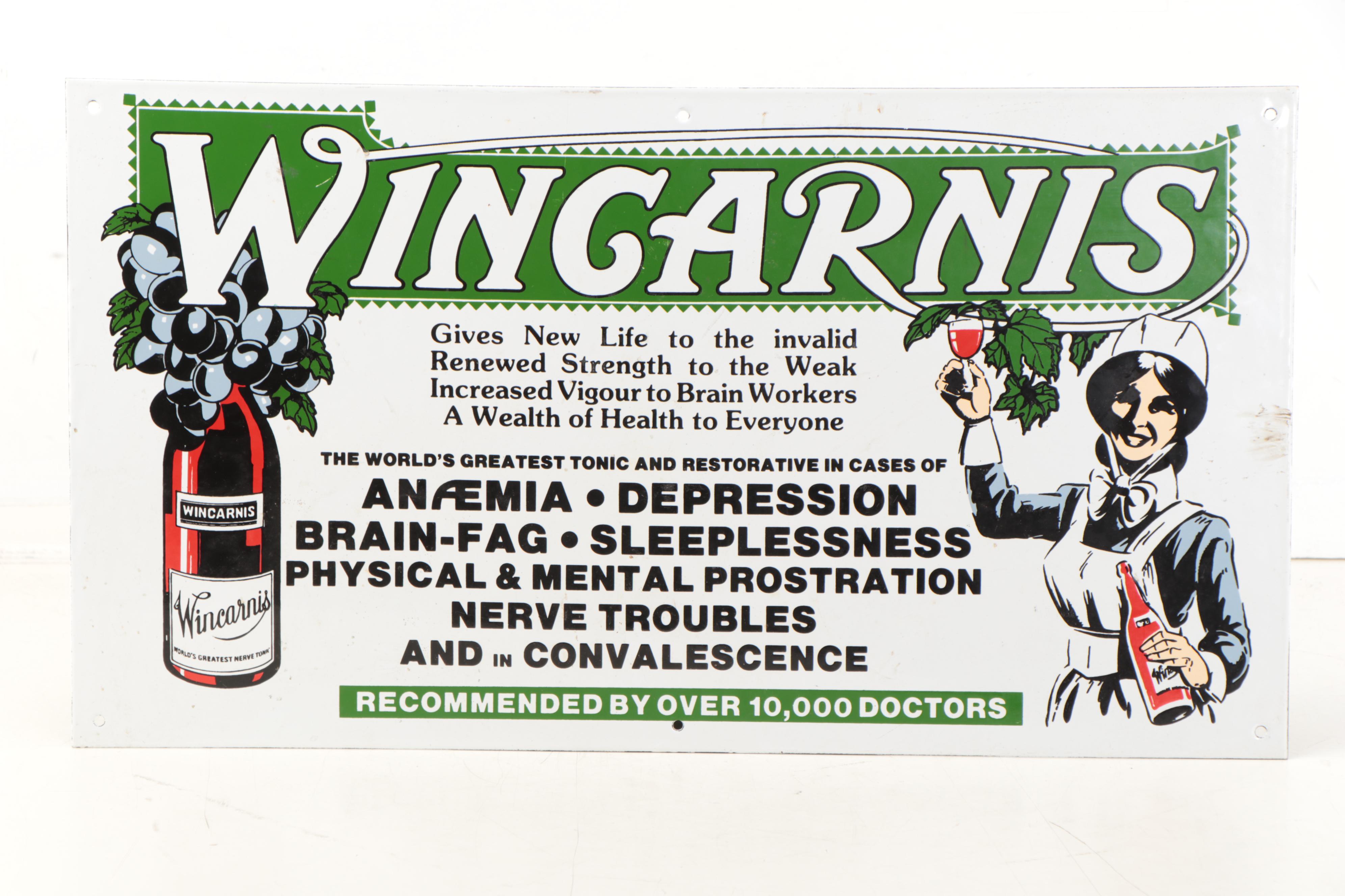 Wincarnis Tonic Wine Advertisement Wall Sign