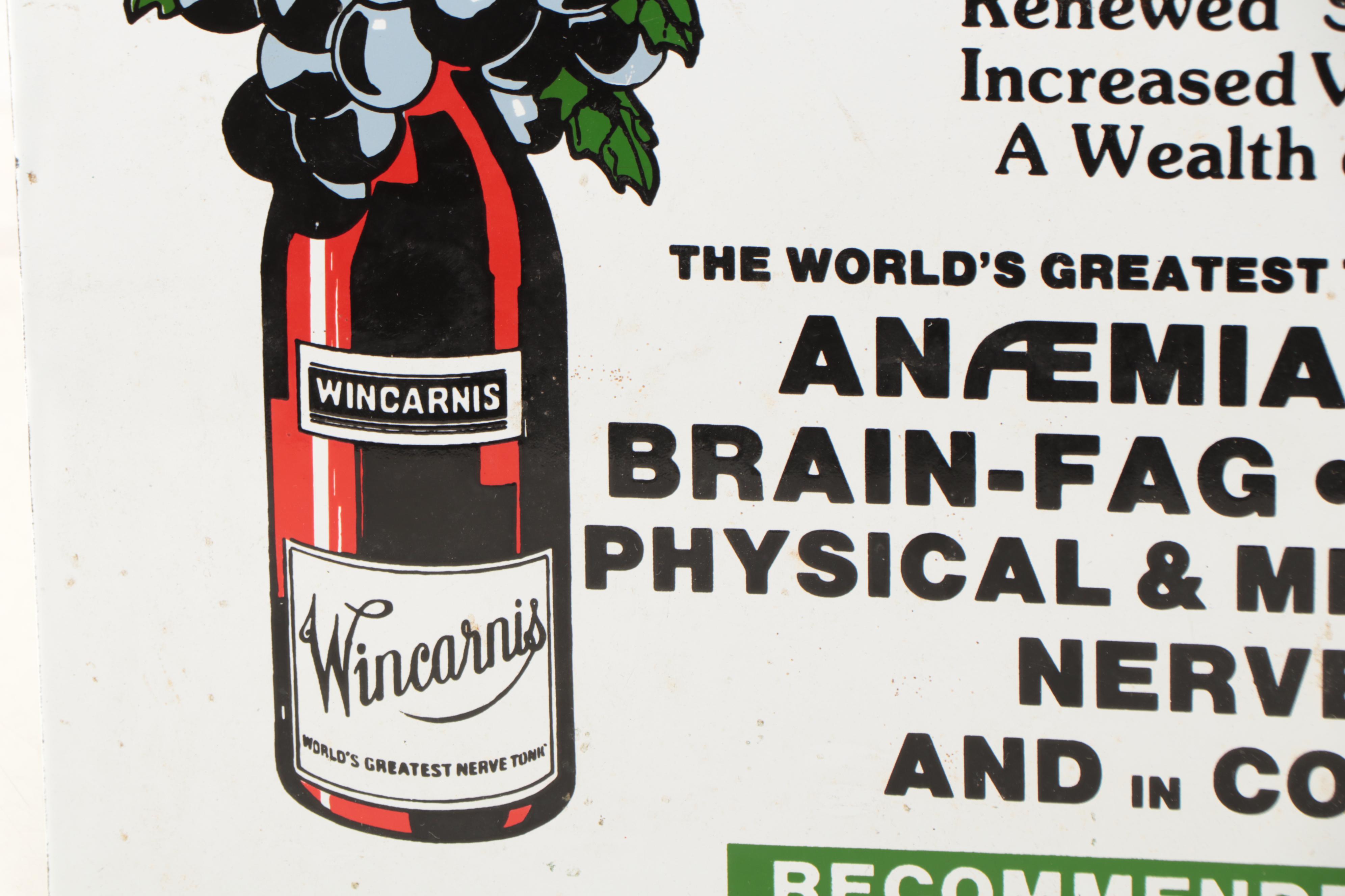 Wincarnis Tonic Wine Advertisement Wall Sign
