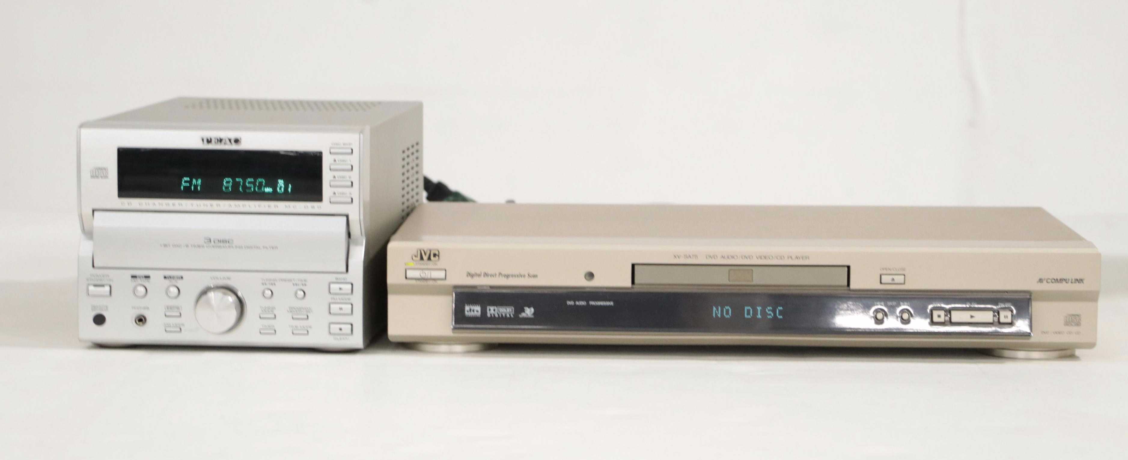 Bazooka Bass Tube Speakers, JVC DVD Player, TEAC Speakers and CD Player