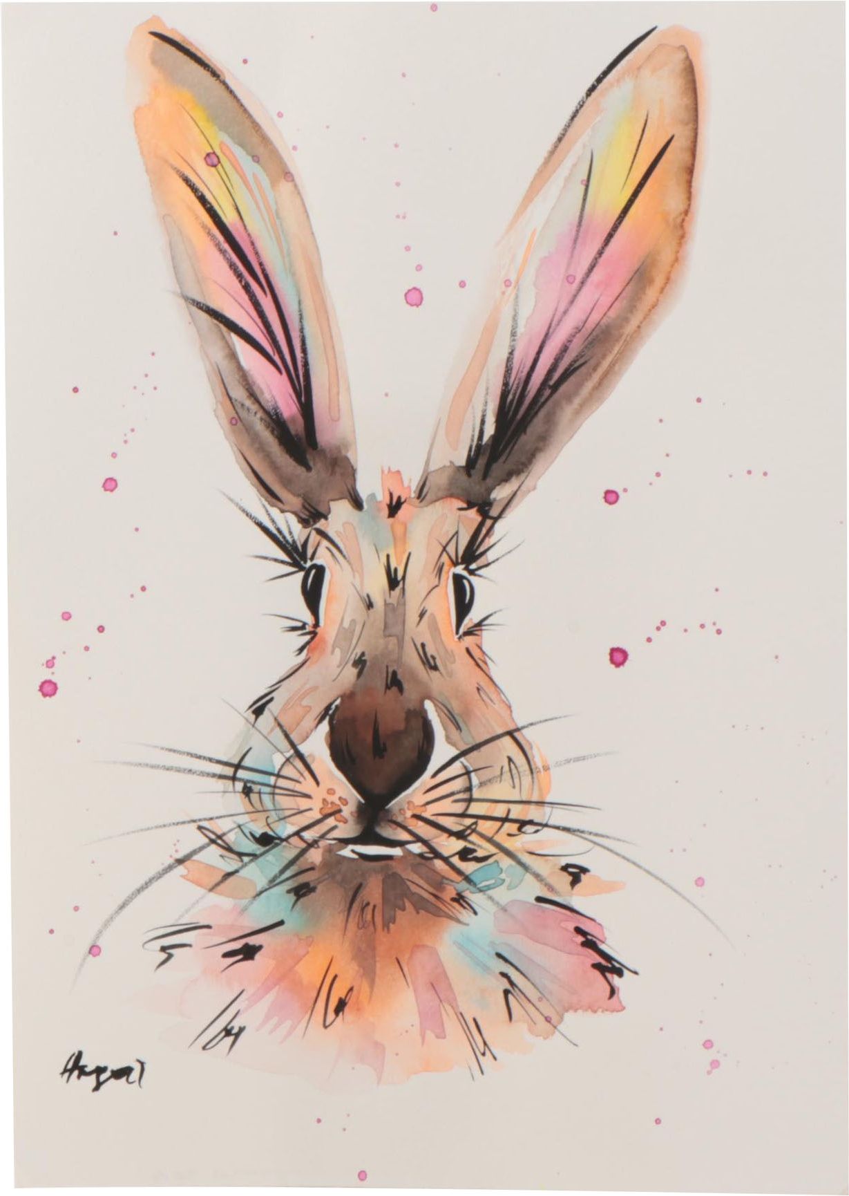Anne Gorywine Watercolor Painting of Rabbit, 2019