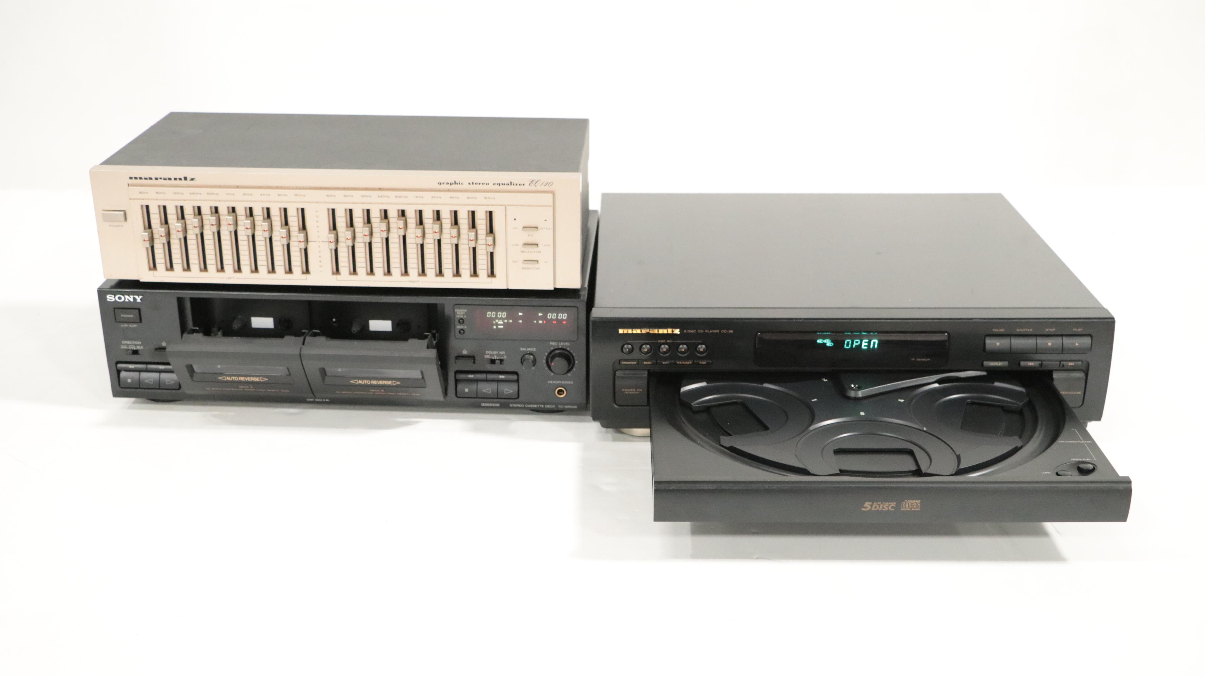 Sony Dual Cassette Player with Marantz Sound Board and CD Player