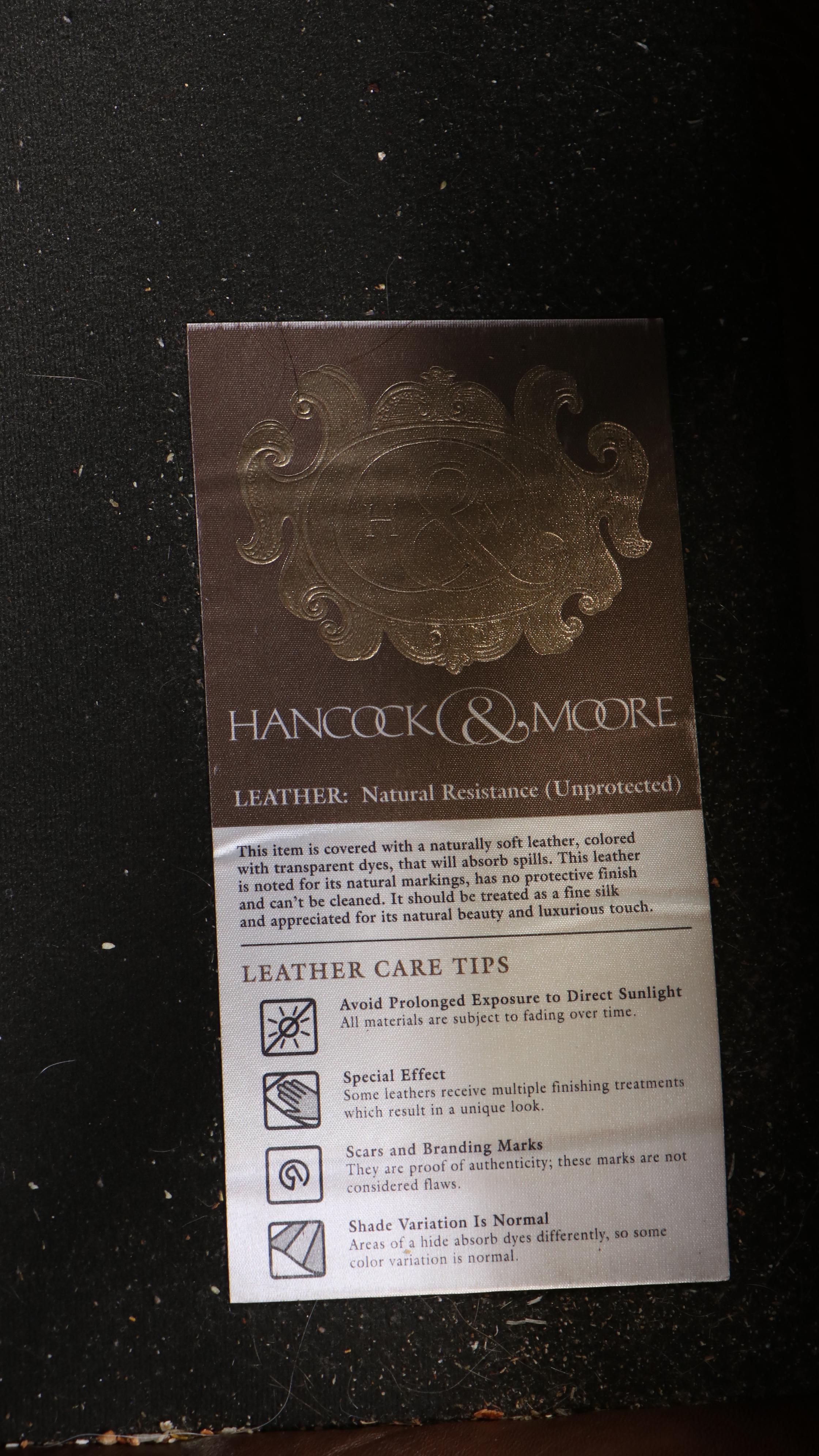 Hancock & Moore Brown Leather Roll-Arm Sofa with Nailhead Trim