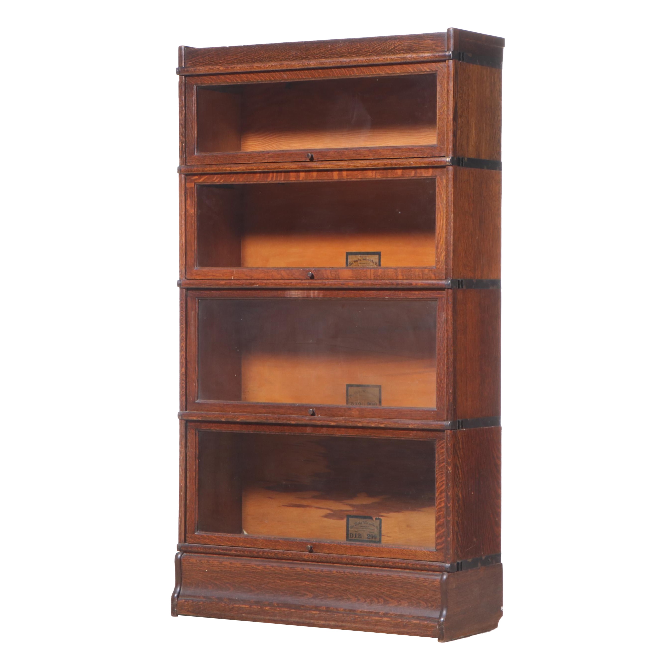 The Globe-Wernicke Co. Oak Four-Stack Barrister's Bookcase, Early 20th Century