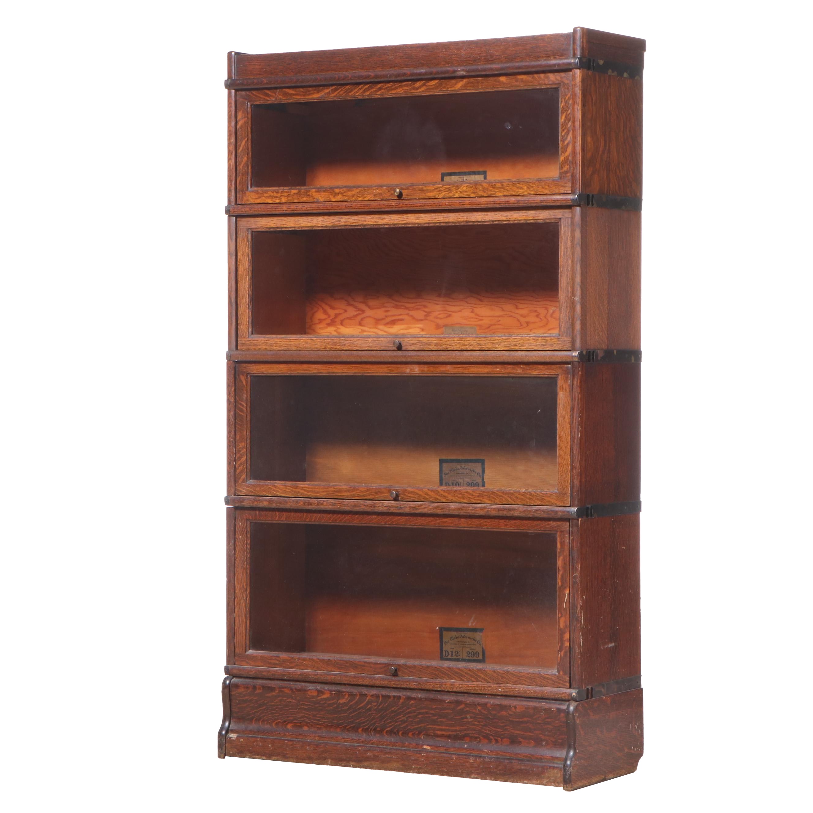 The Globe-Wernicke Co. Oak Four-Stack Barrister's Bookcase, Early 20th Century