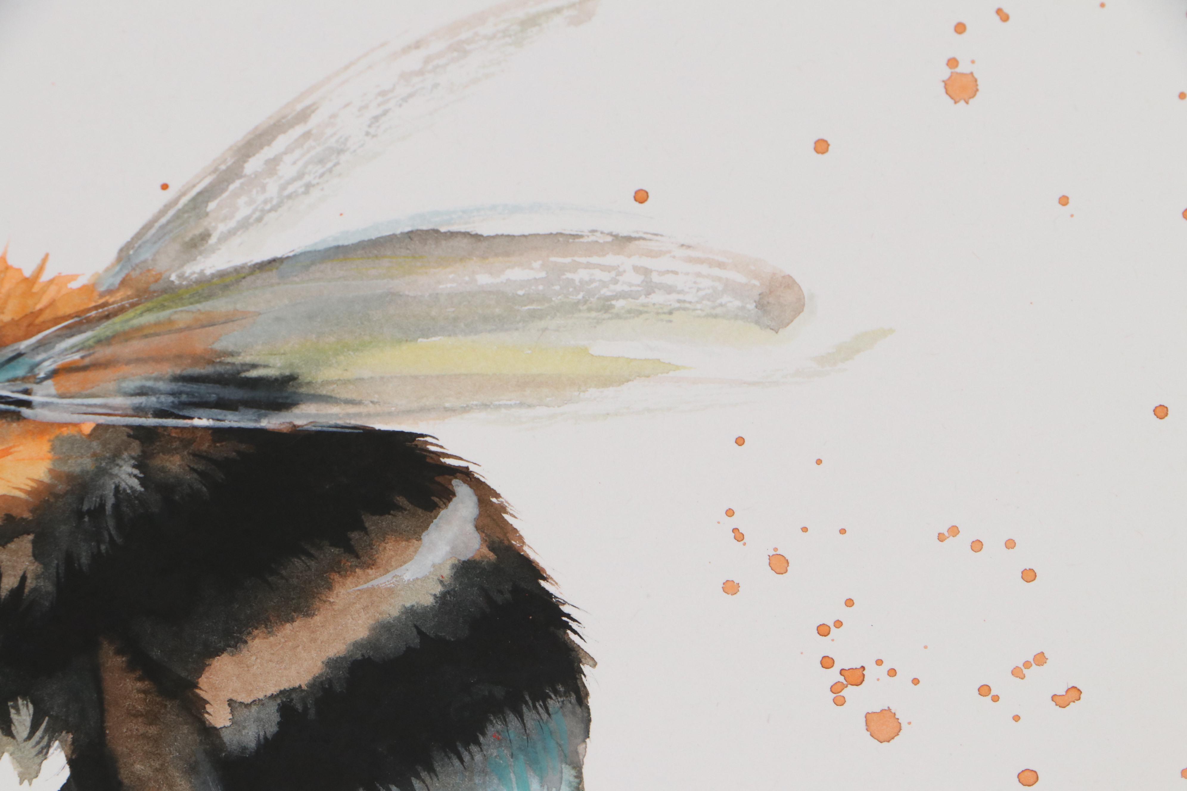 Anne Gorywine Watercolor Painting of Bee, 2020