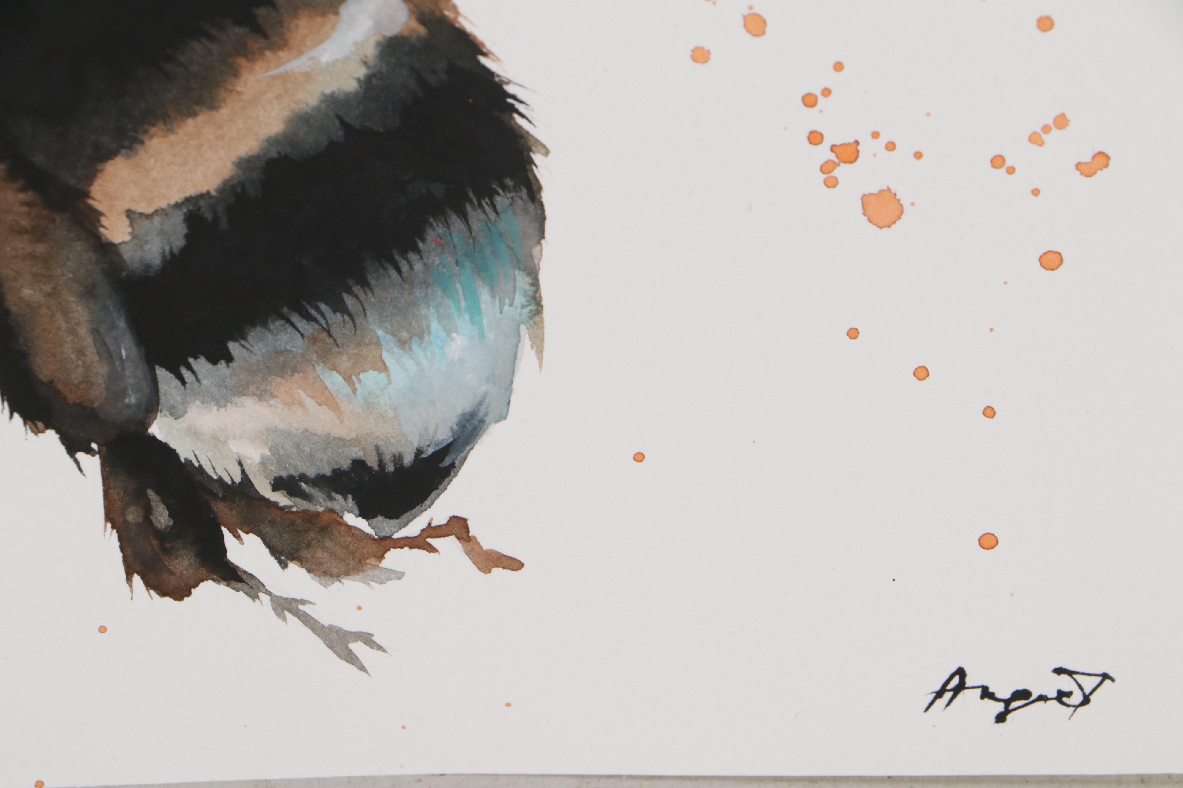 Anne Gorywine Watercolor Painting of Bee, 2020