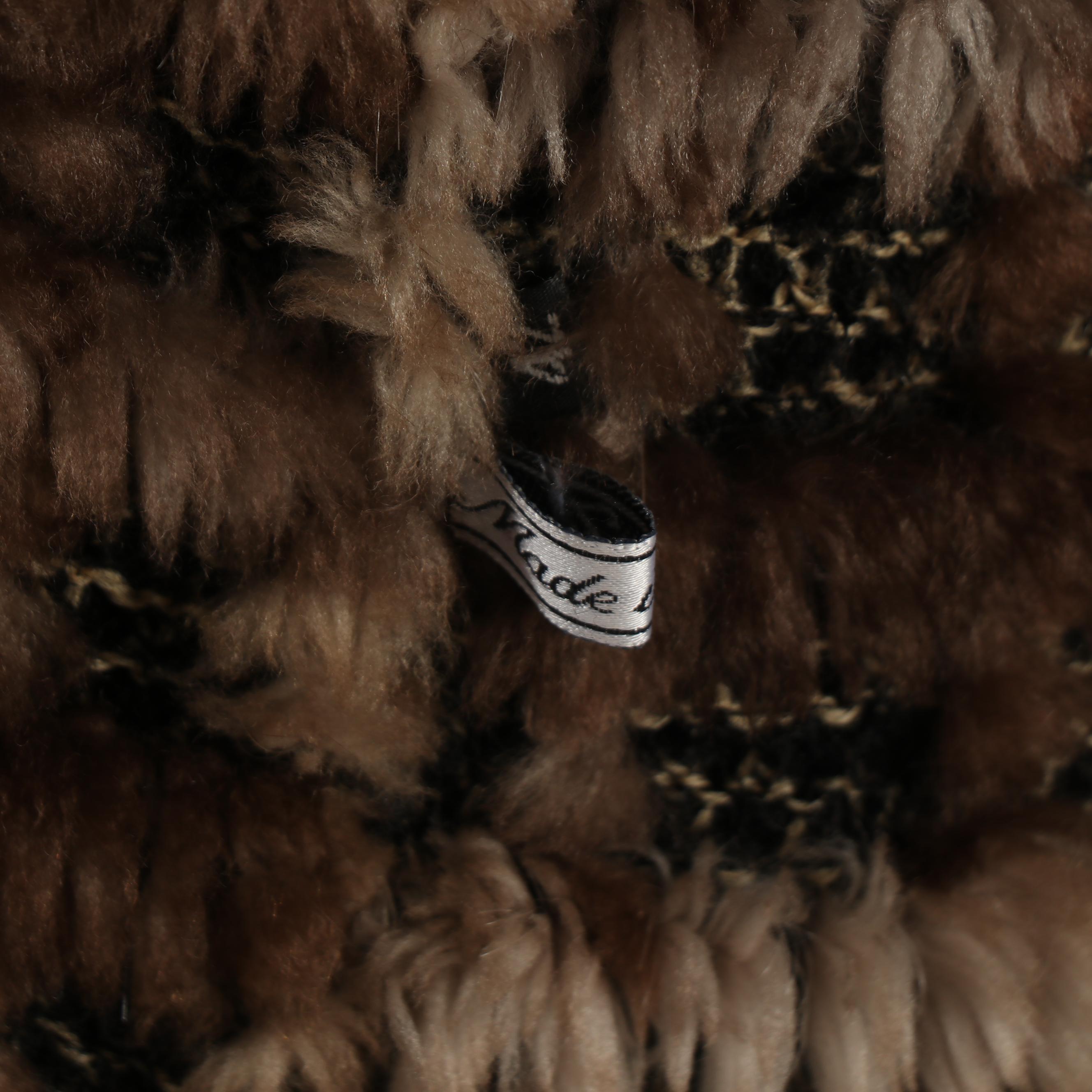 Byte Giuliana Teso Sheared Beaver Fur Knit Coat with Finn Raccoon Fur Trim