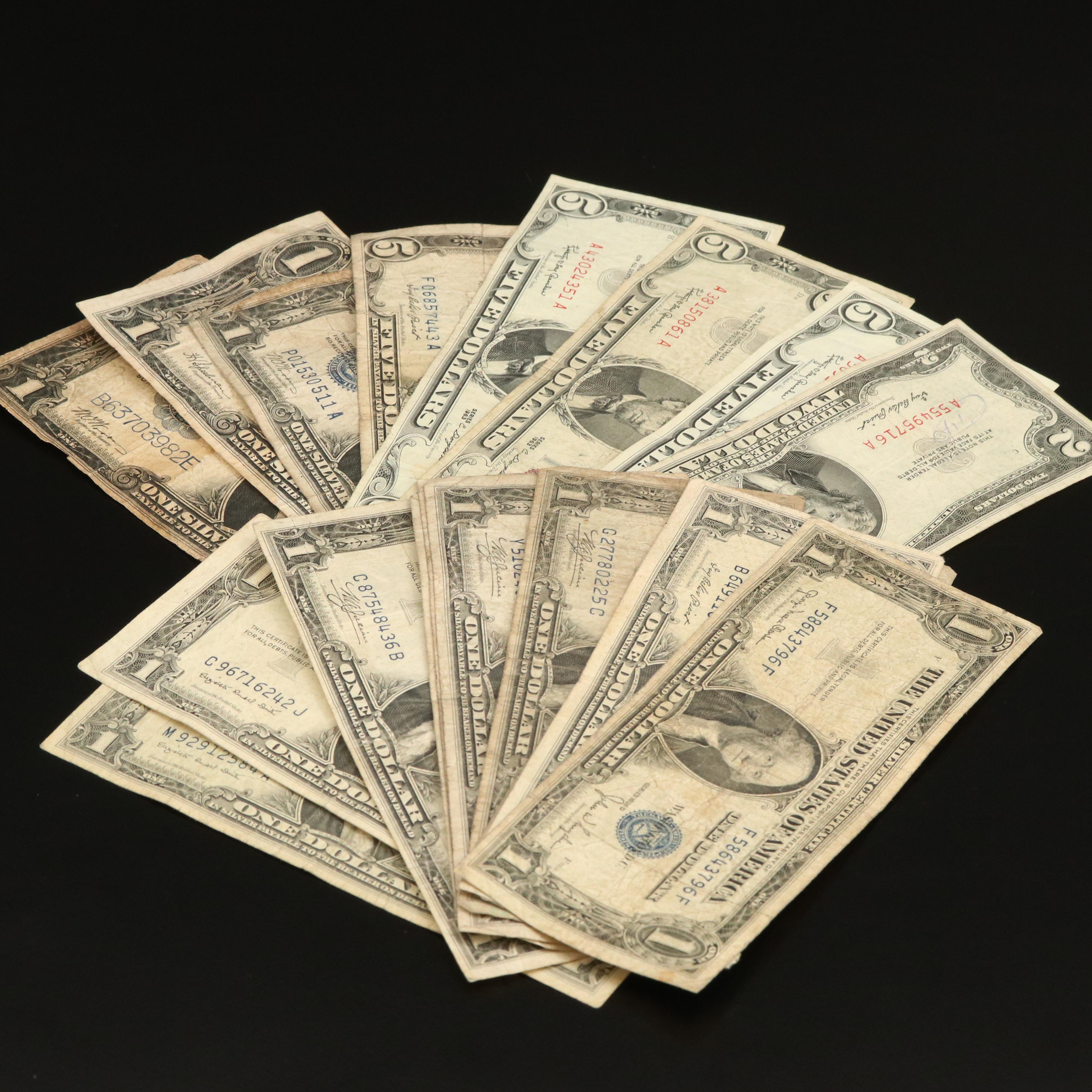 Collection of Eighteen U.S.Currency Notes