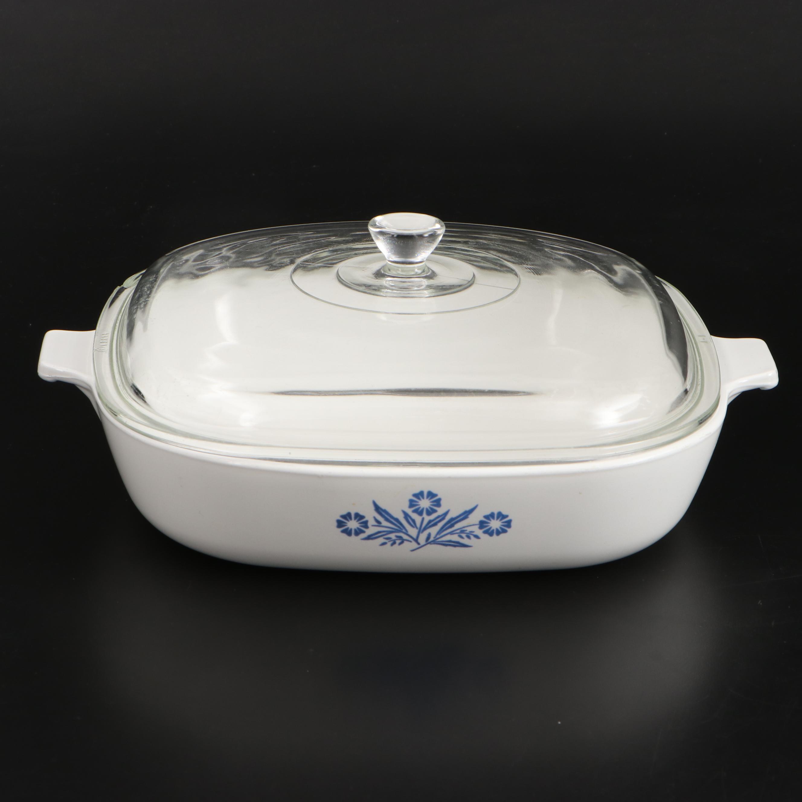 Corning Ware "Cornflower Blue" Casserole Dishes, Petite Pan, and Percolator