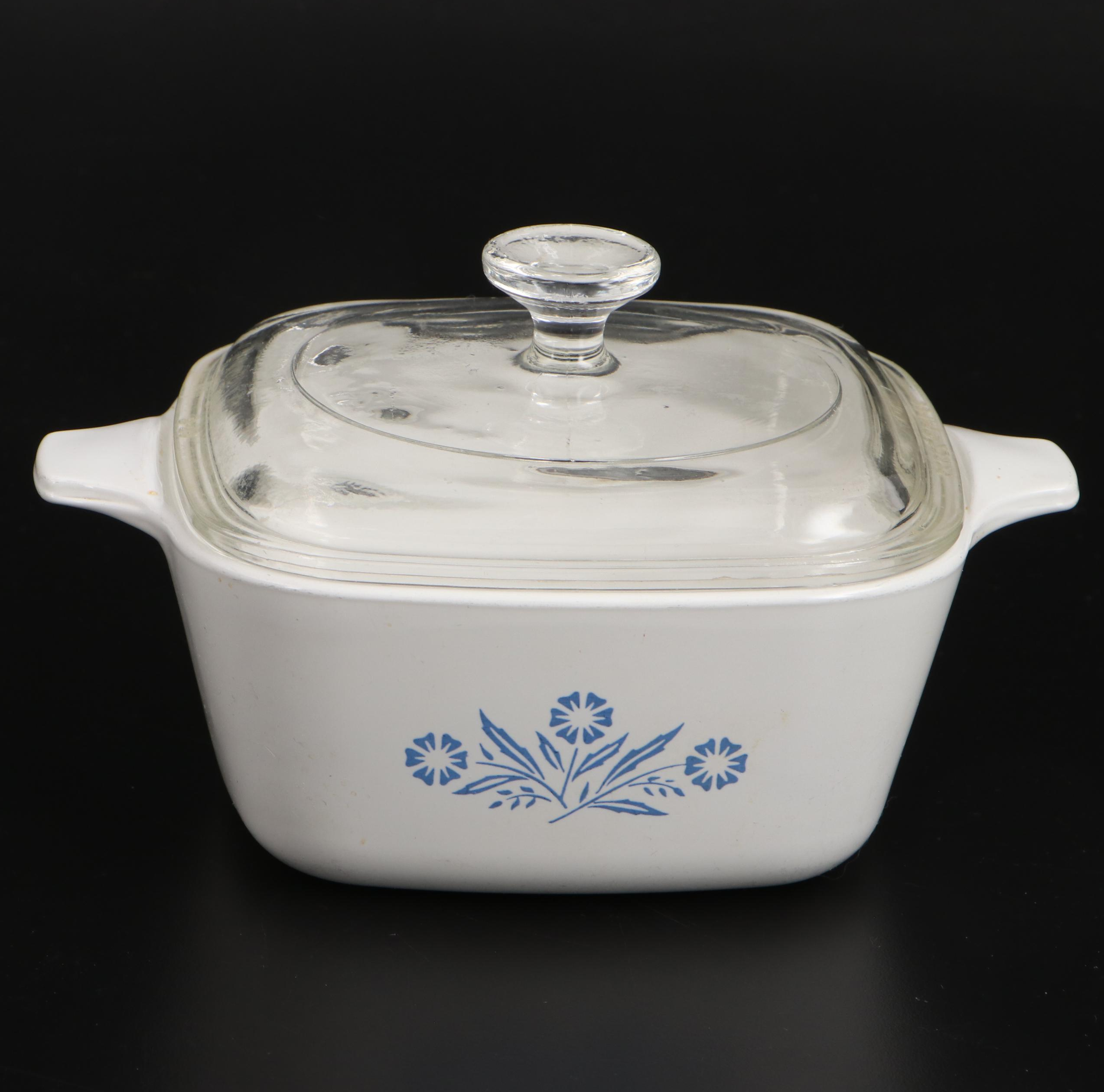 Corning Ware "Cornflower Blue" Casserole Dishes, Petite Pan, and Percolator