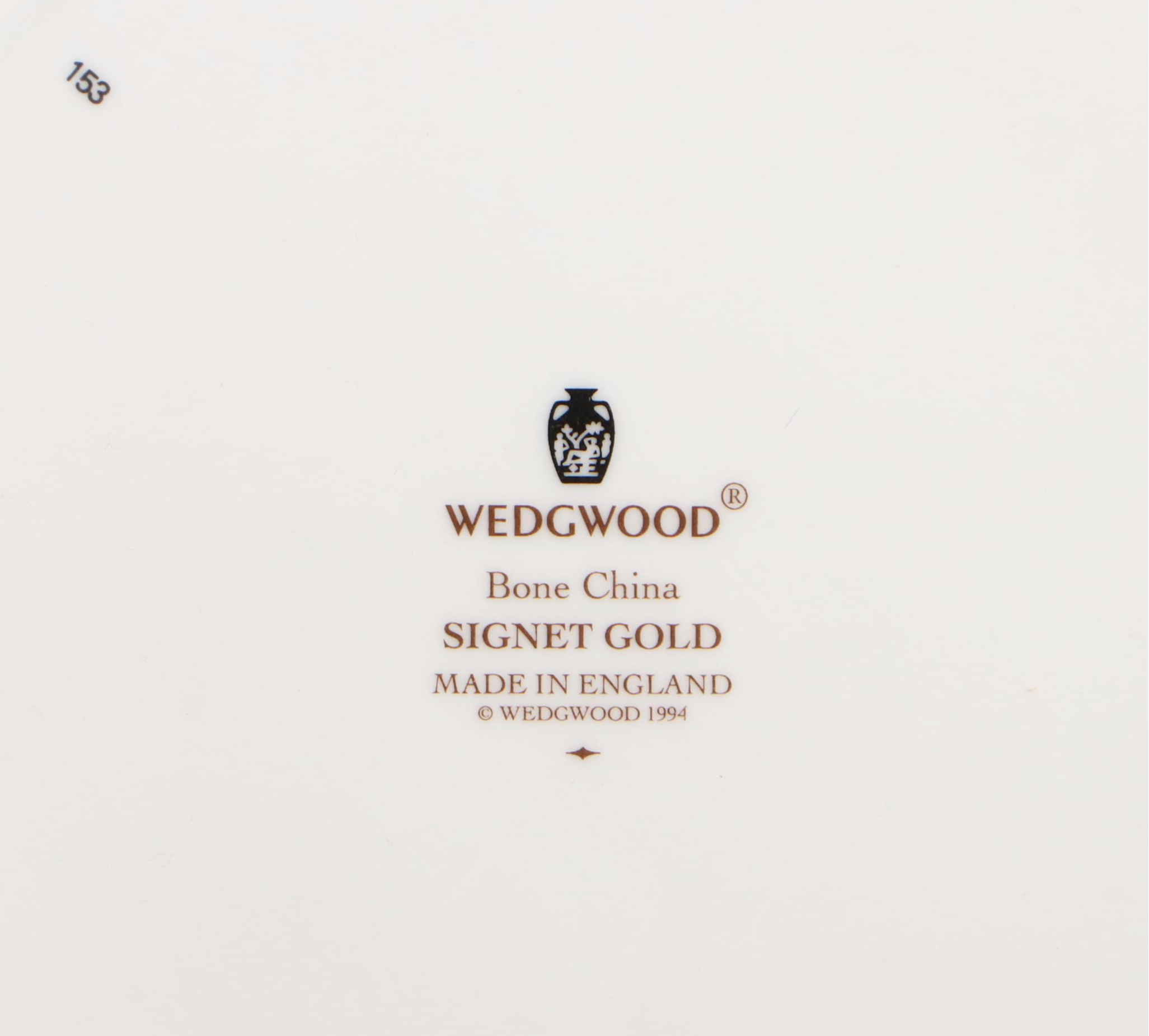 Wedgwood "Signet Gold" and "Ascot" Bone China Dinnerware