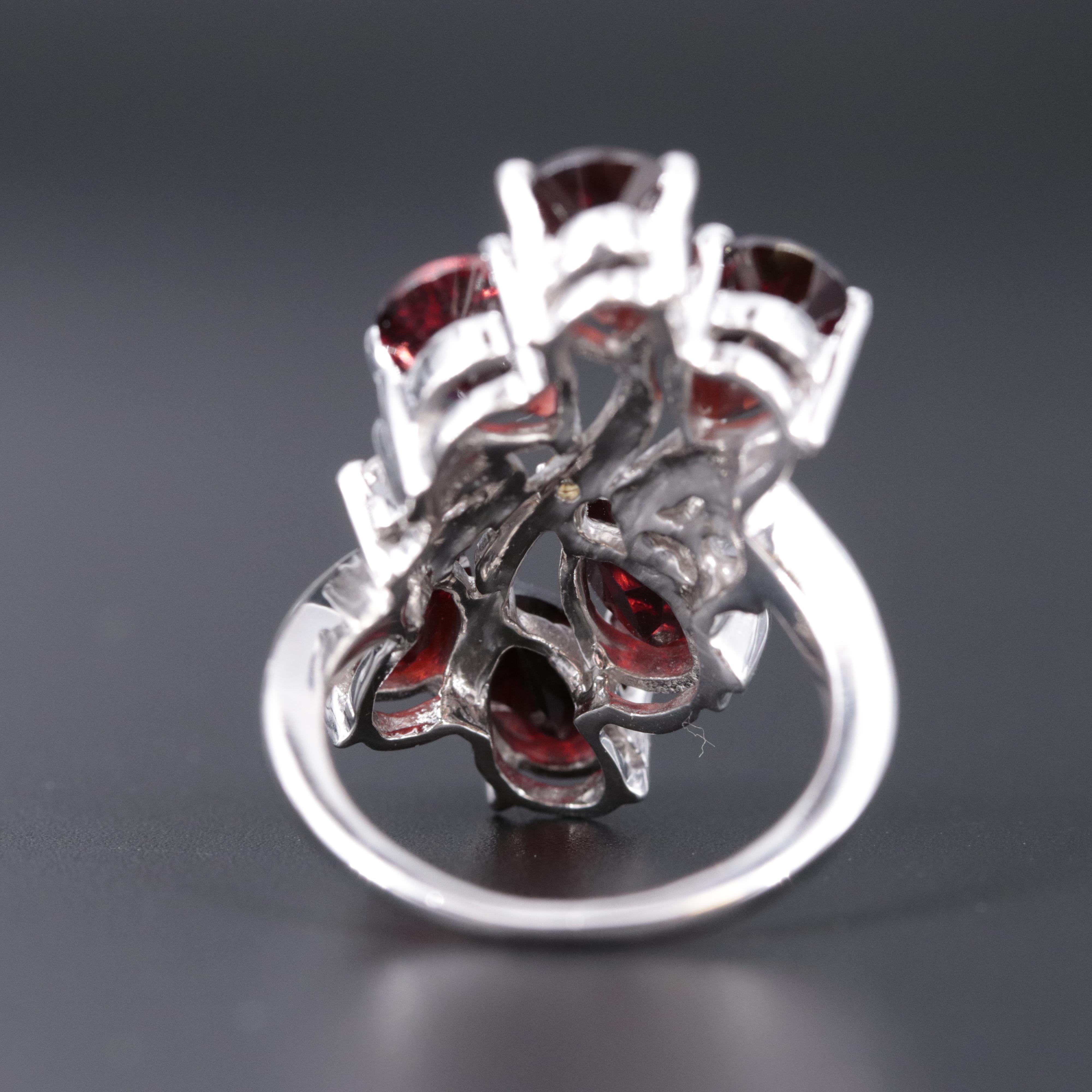 Sterling Silver Ring Featuring Gemstones