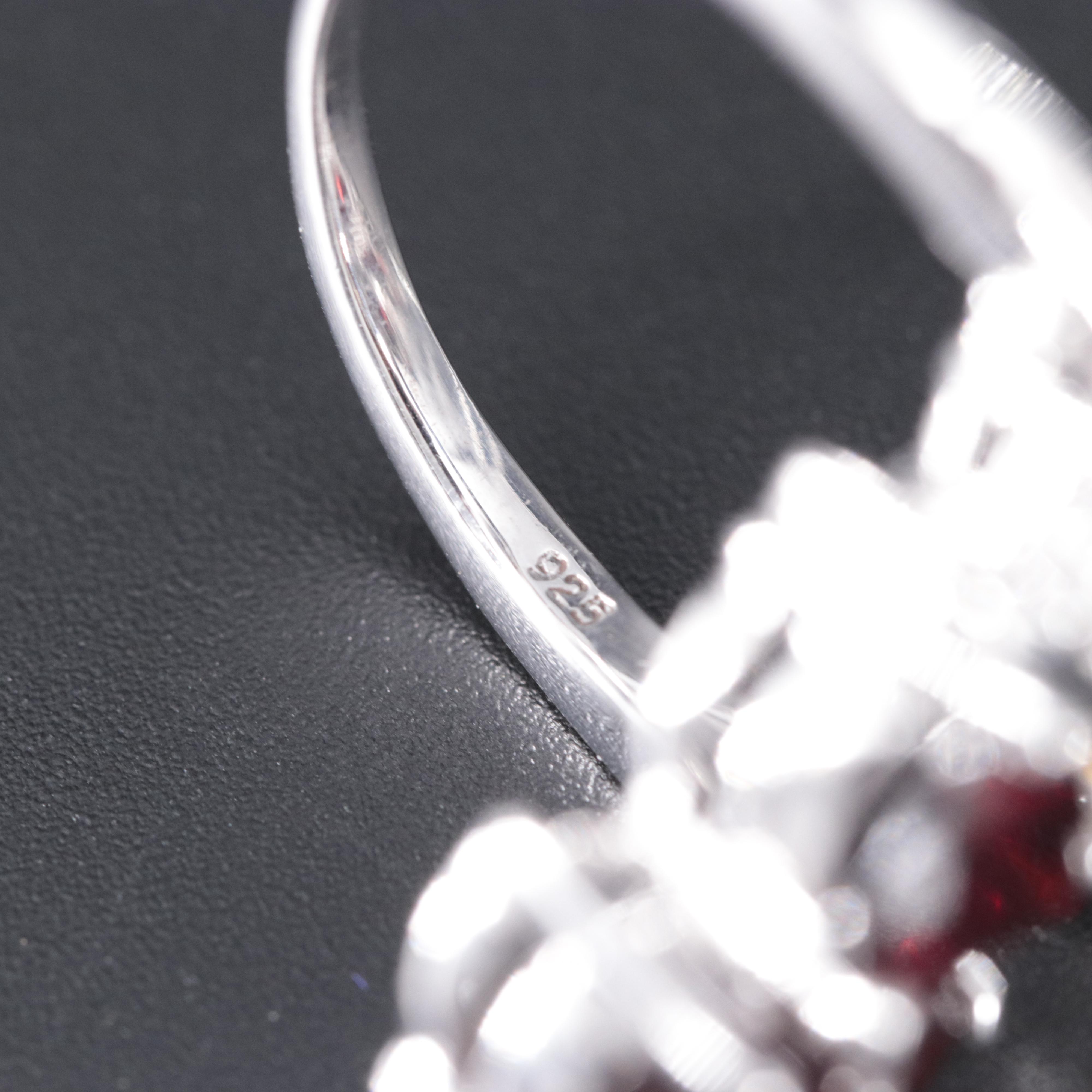 Sterling Silver Ring Featuring Gemstones