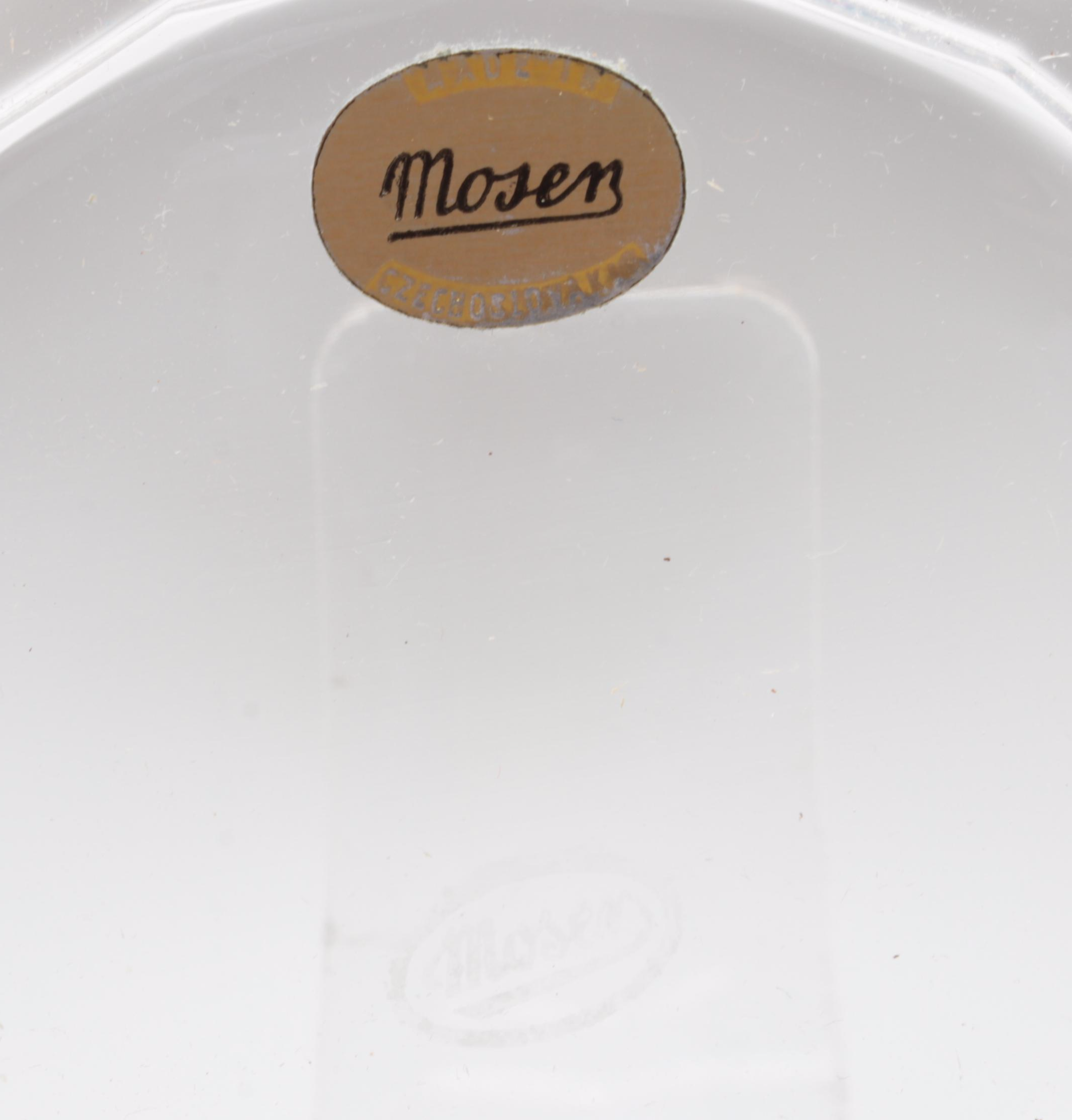 Moser "Maria Theresa" Engraved Czech Crystal Champagne Coupes and Dessert Plates