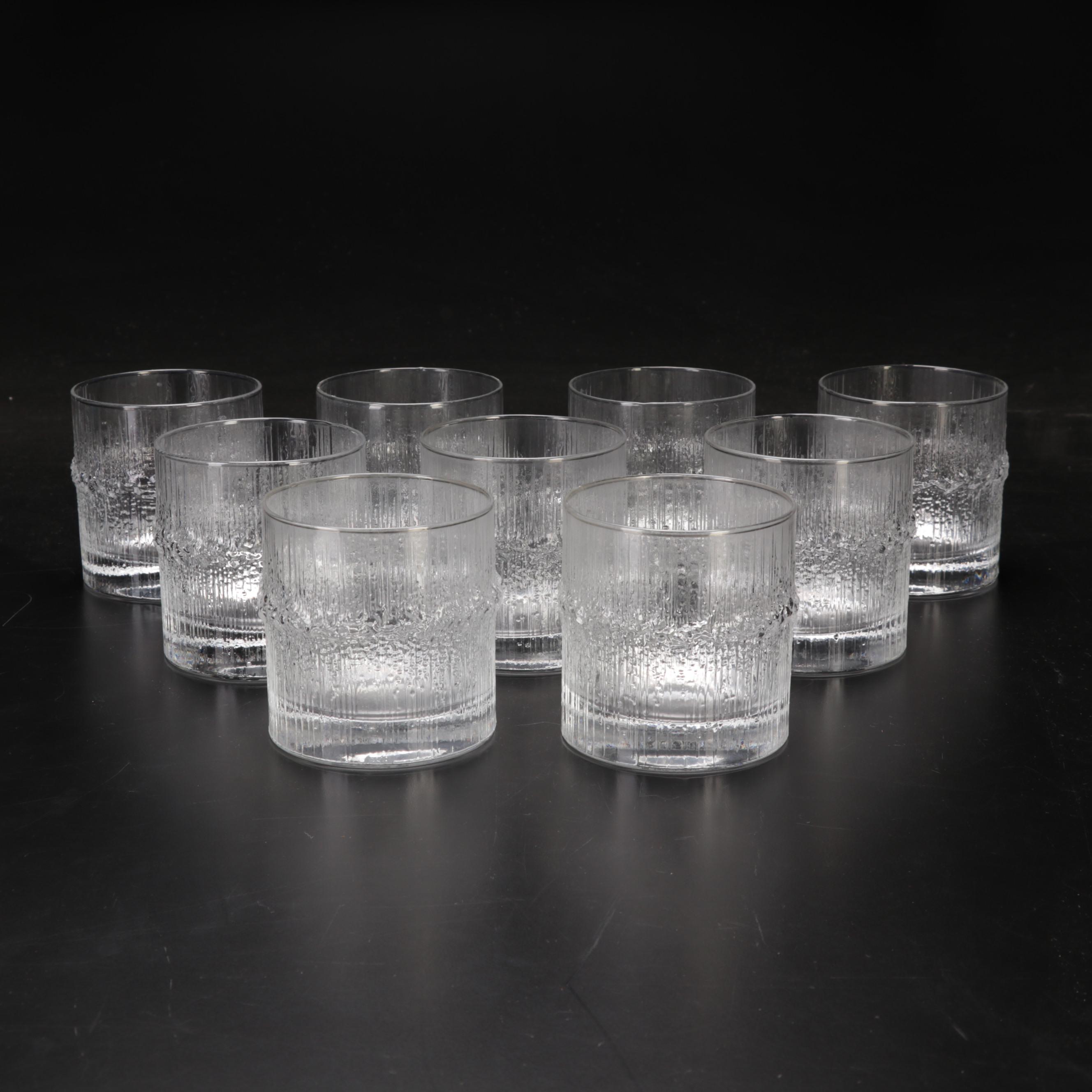 Iittala Crystal "Niva" Double Old Fashioned Glasses