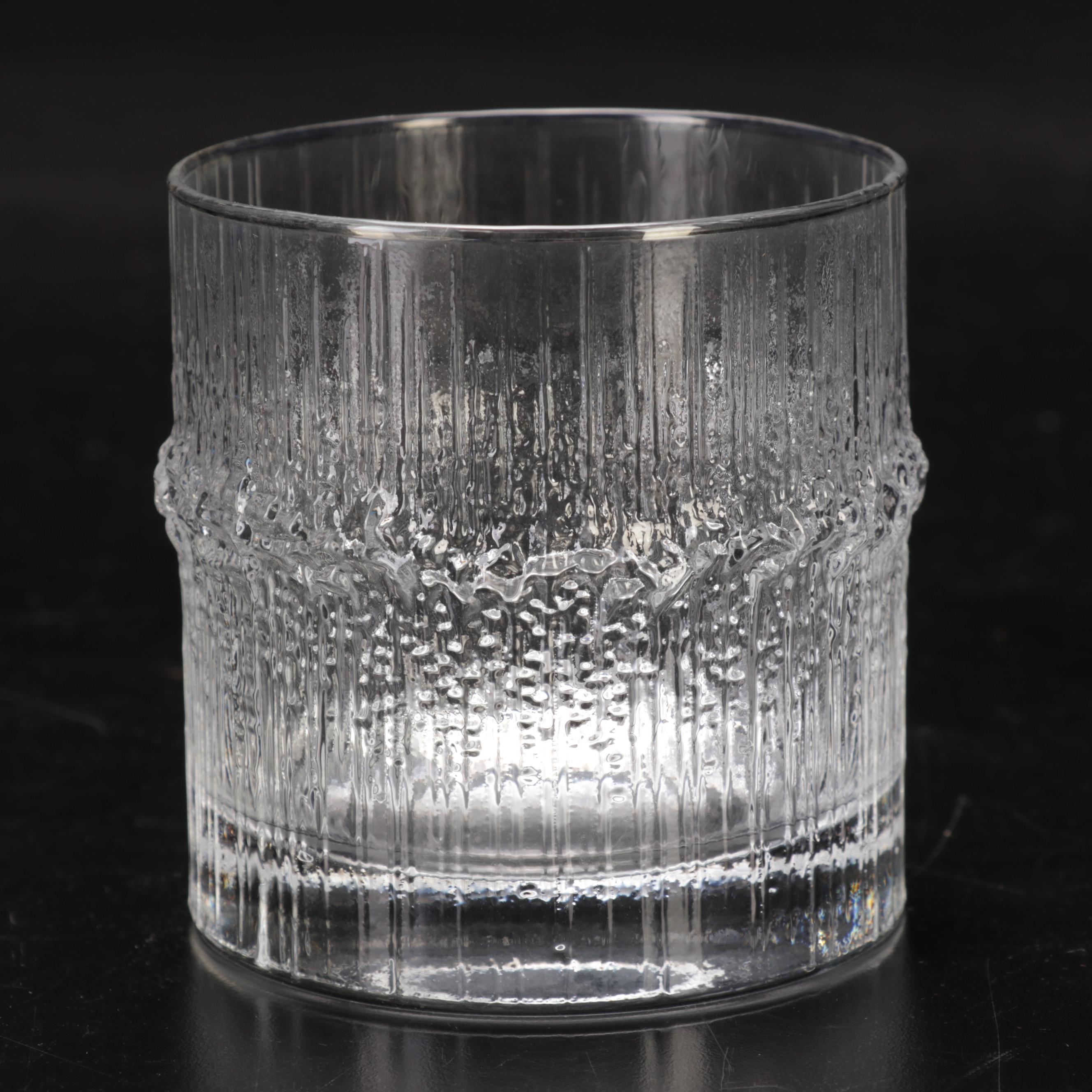 Iittala Crystal "Niva" Double Old Fashioned Glasses