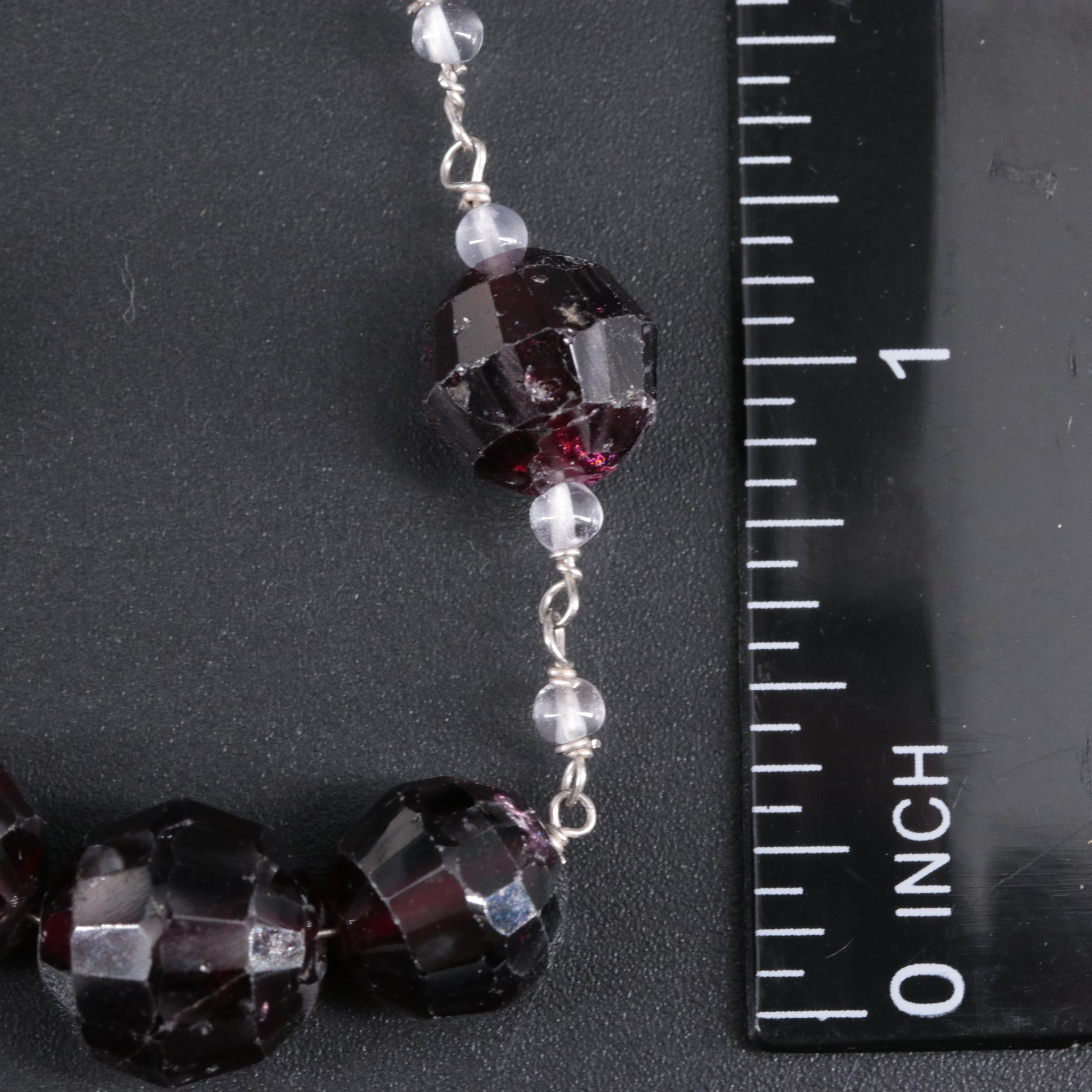 Sterling Silver Necklace Set Featuring Gemstones