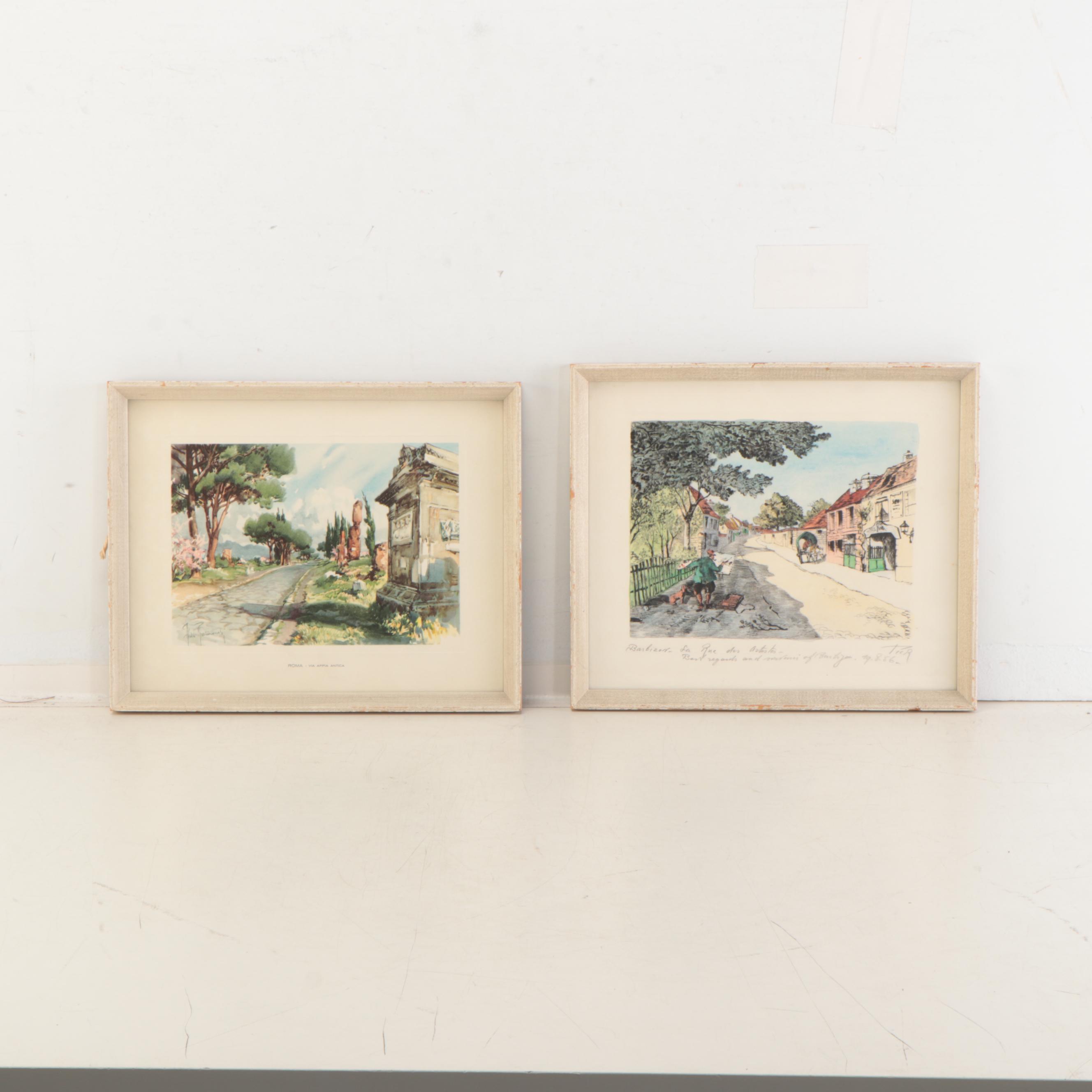 Rome and Parisian Street Scene Prints