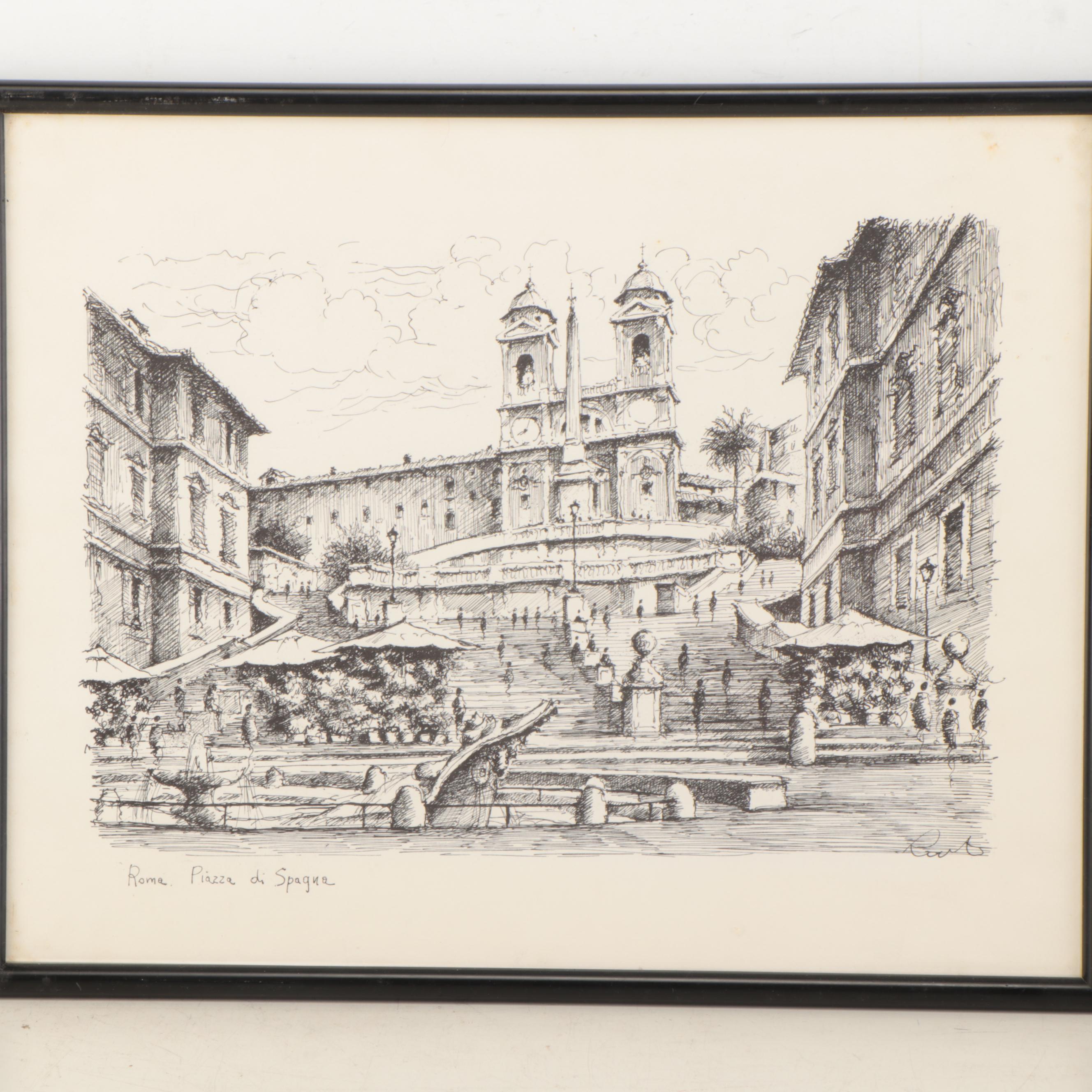 Rome and Parisian Street Scene Prints