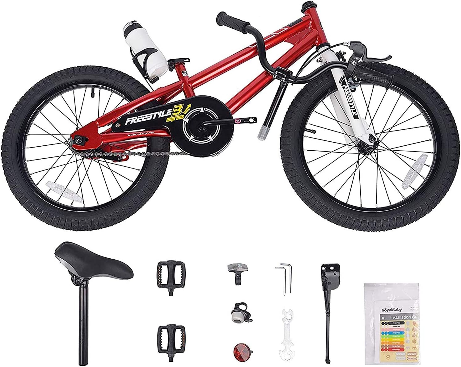 RoyalBaby Freestyle 18" Kids Bike in Red