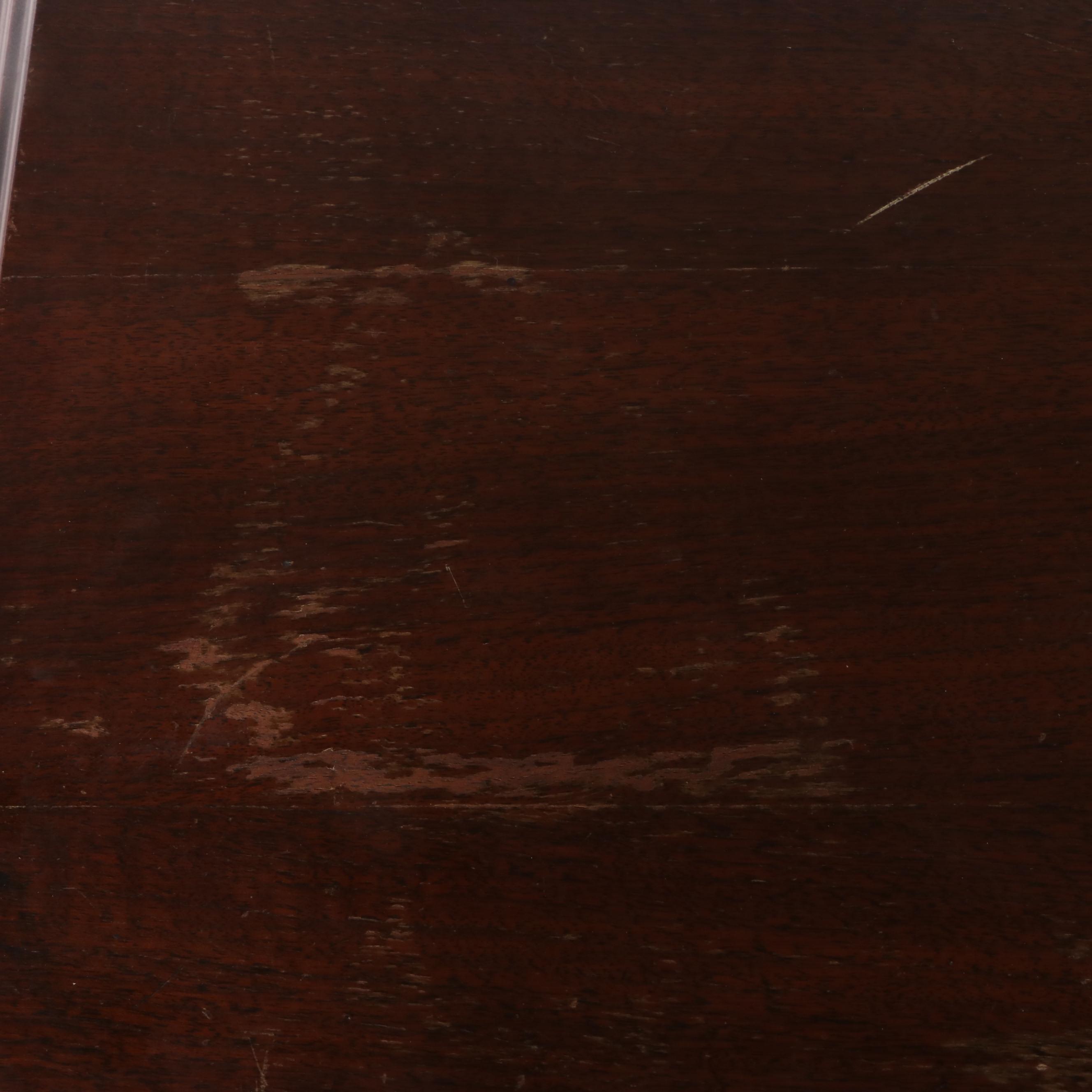 Jacobean Style Walnut Sewing Cabinet with White Rotary Machine