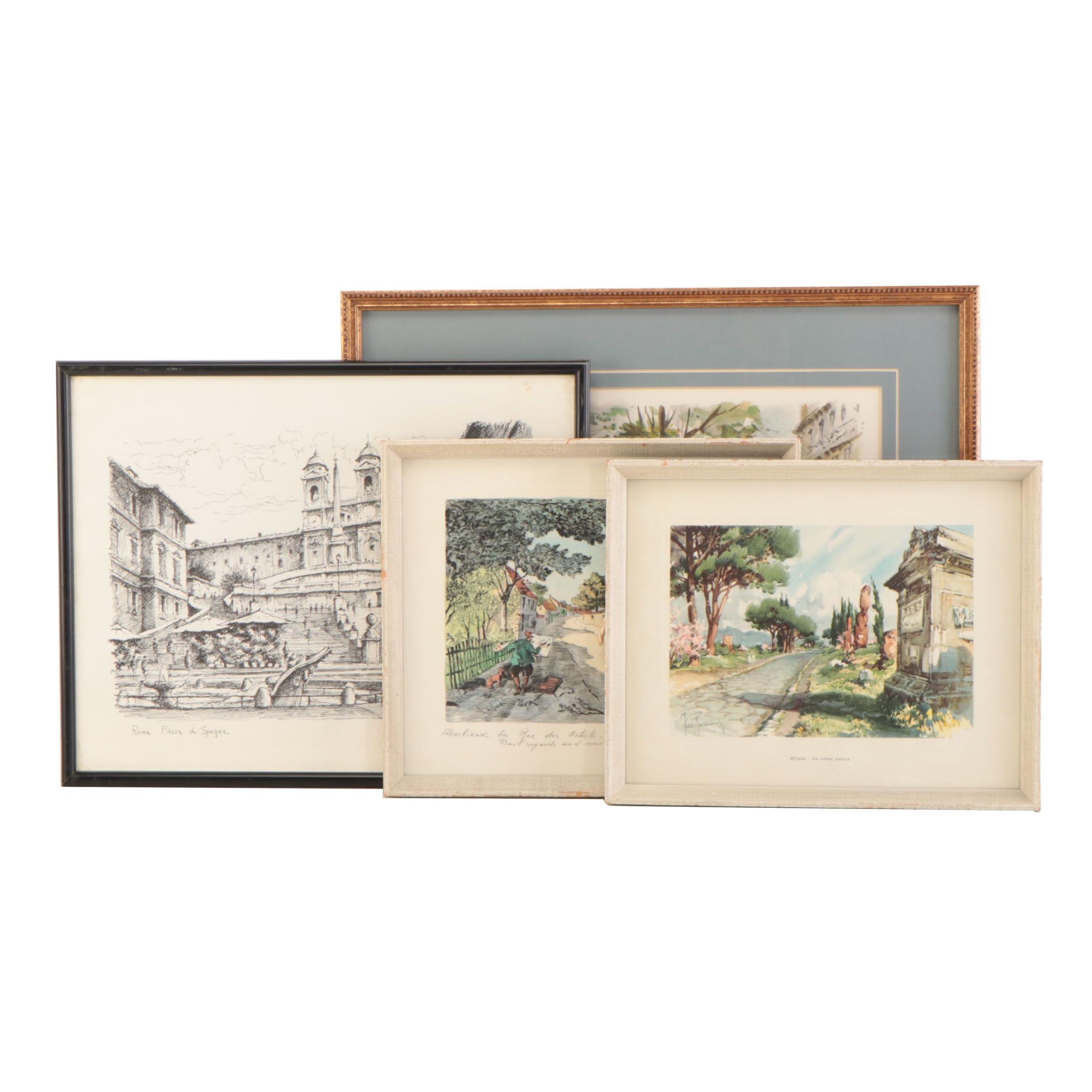 Rome and Parisian Street Scene Prints