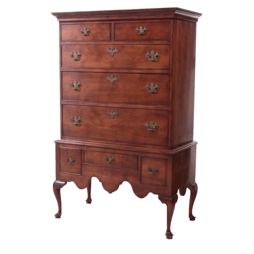 L. & J.G. Stickley Inc. "Cherry Valley" Queen Anne Style Cherrywood Highboy