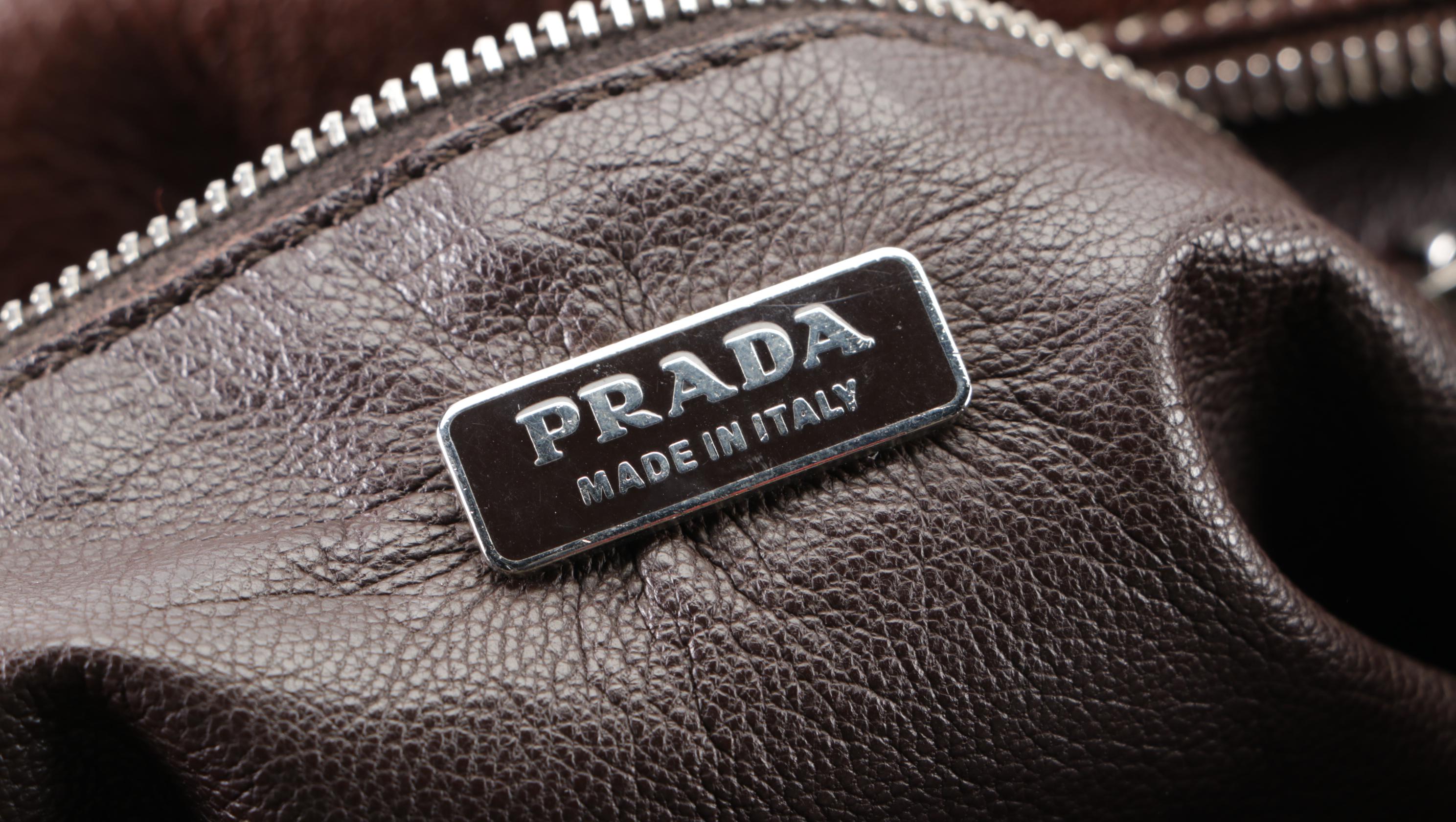 Prada Satchel Bag in Dark Brown Full-Grain Leather