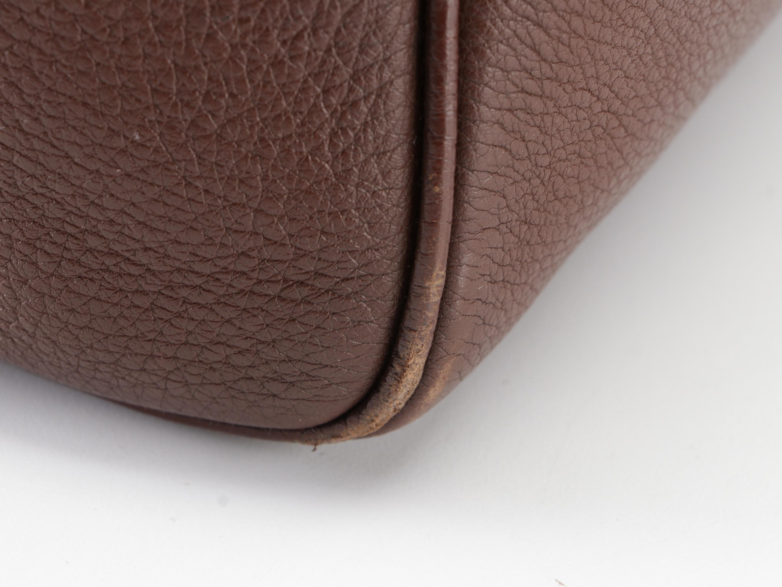 Prada Satchel Bag in Dark Brown Full-Grain Leather