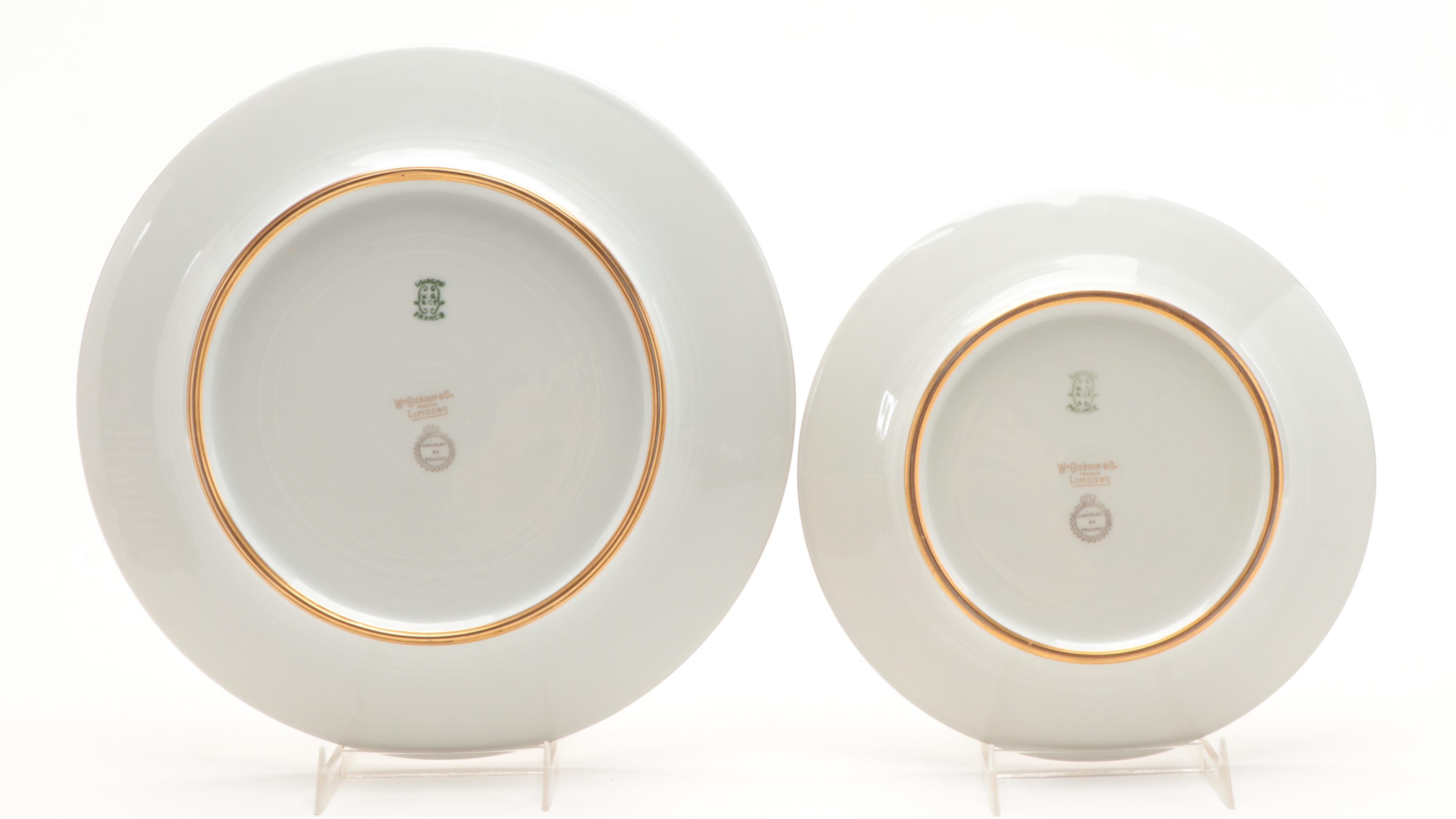 Wm. Guérin & Co. "Chateau de Trianon" Hand-Painted Limoges Porcelain Dinnerware