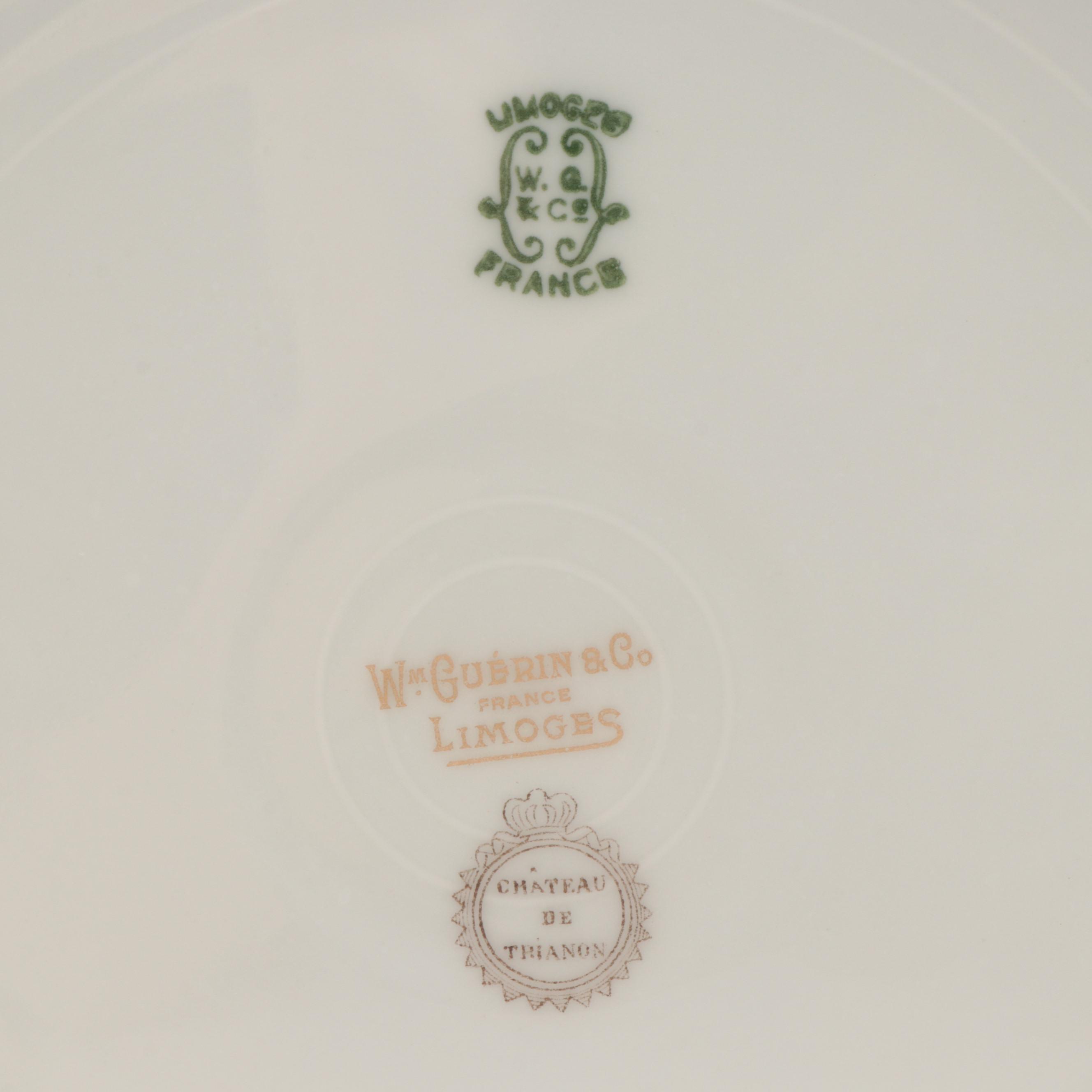 Wm. Guérin & Co. "Chateau de Trianon" Hand-Painted Limoges Porcelain Dinnerware