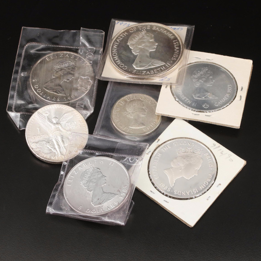 Collection of Seven Canadian and Other Silver Coins