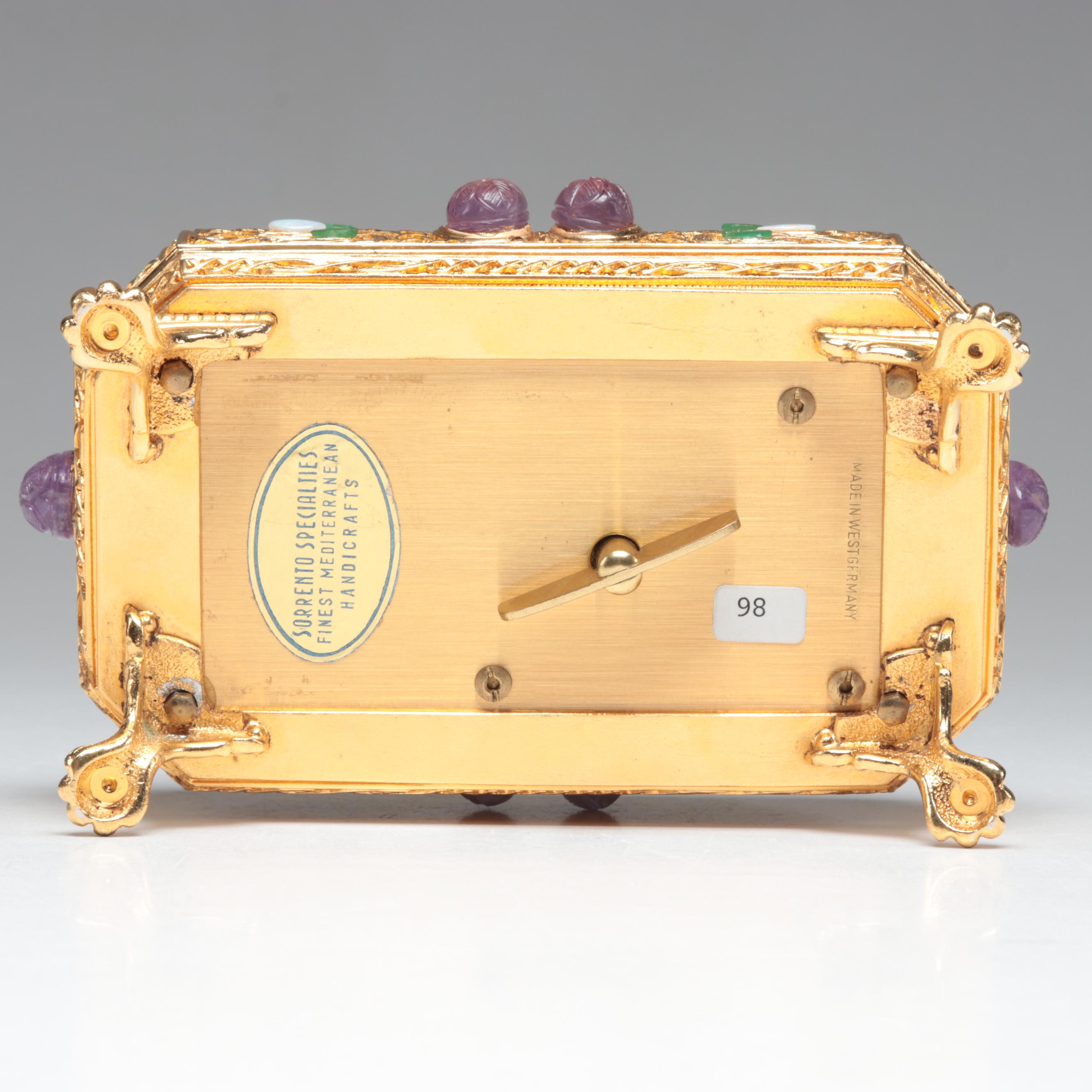 Sorrento Automaton Bird Music Box with Amethyst, Emerald, and Opal Accents