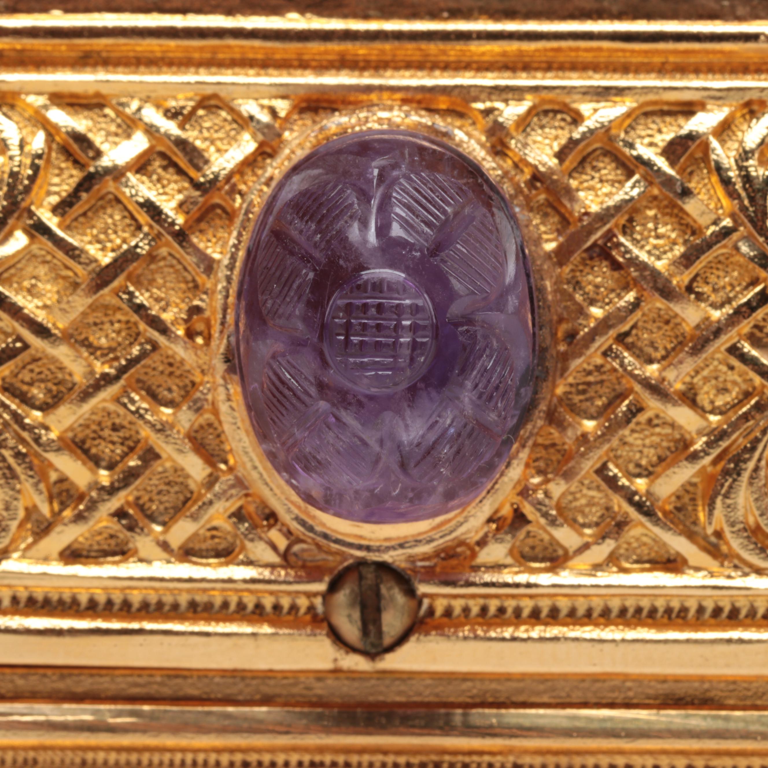 Sorrento Automaton Bird Music Box with Amethyst, Emerald, and Opal Accents