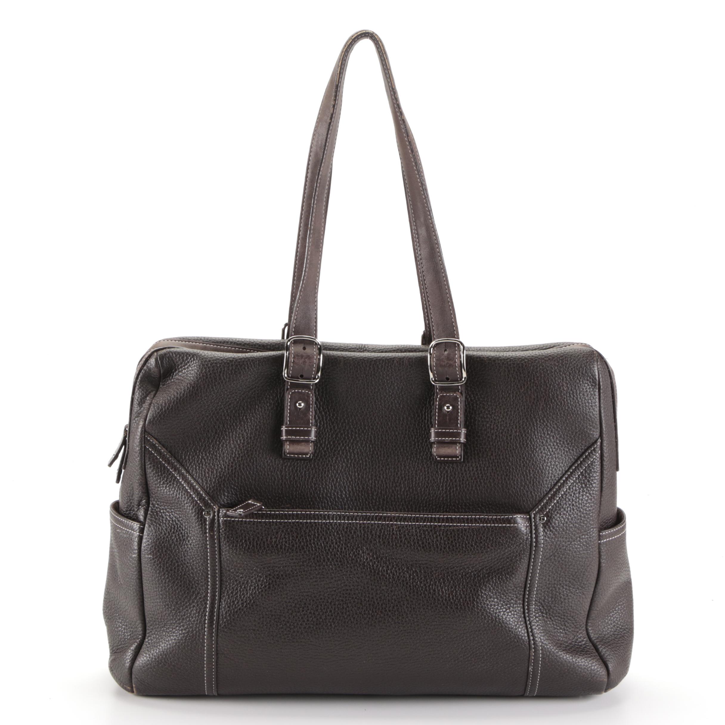 Levenger Shoulder Bag in Dark Brown Full-Grain Leather