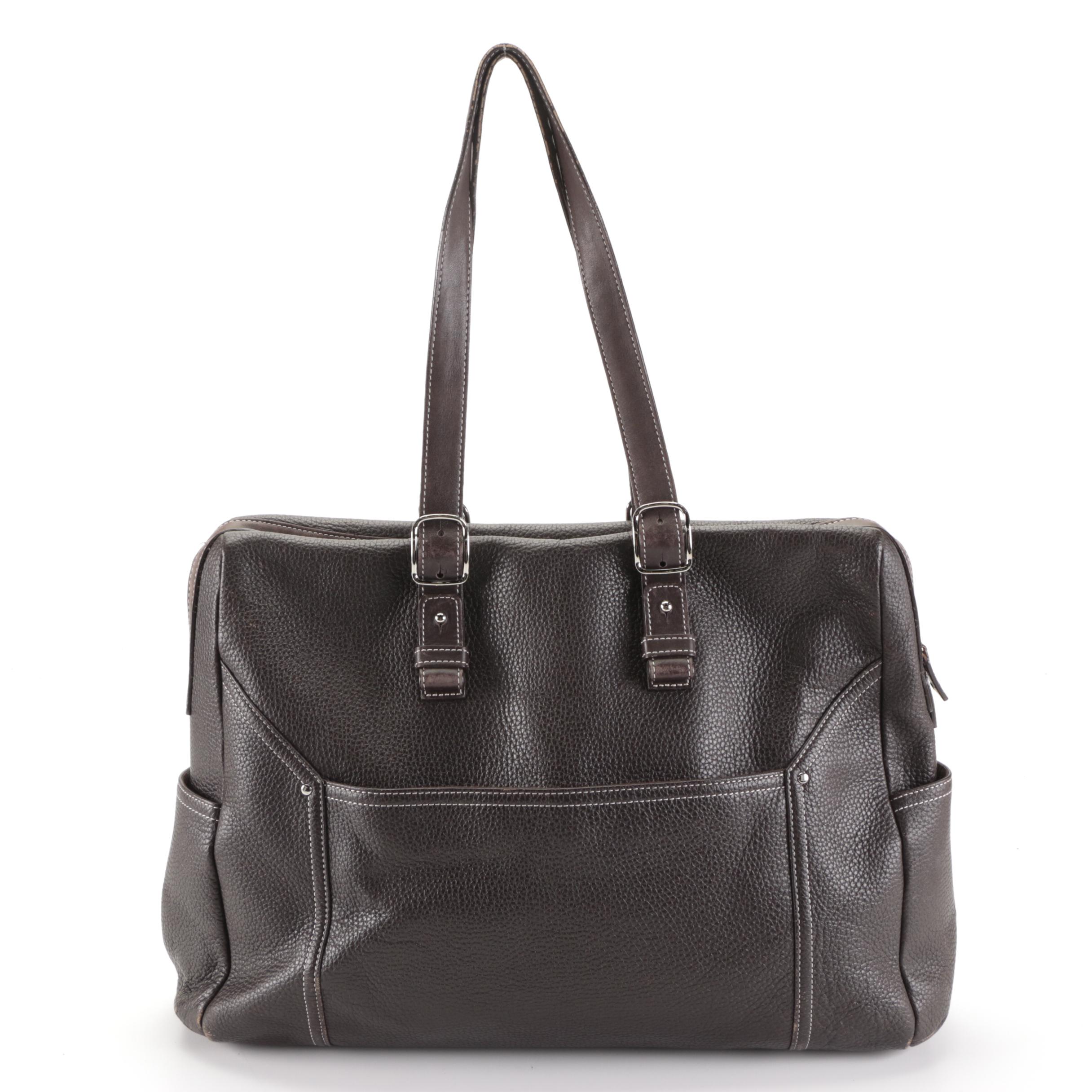Levenger Shoulder Bag in Dark Brown Full-Grain Leather