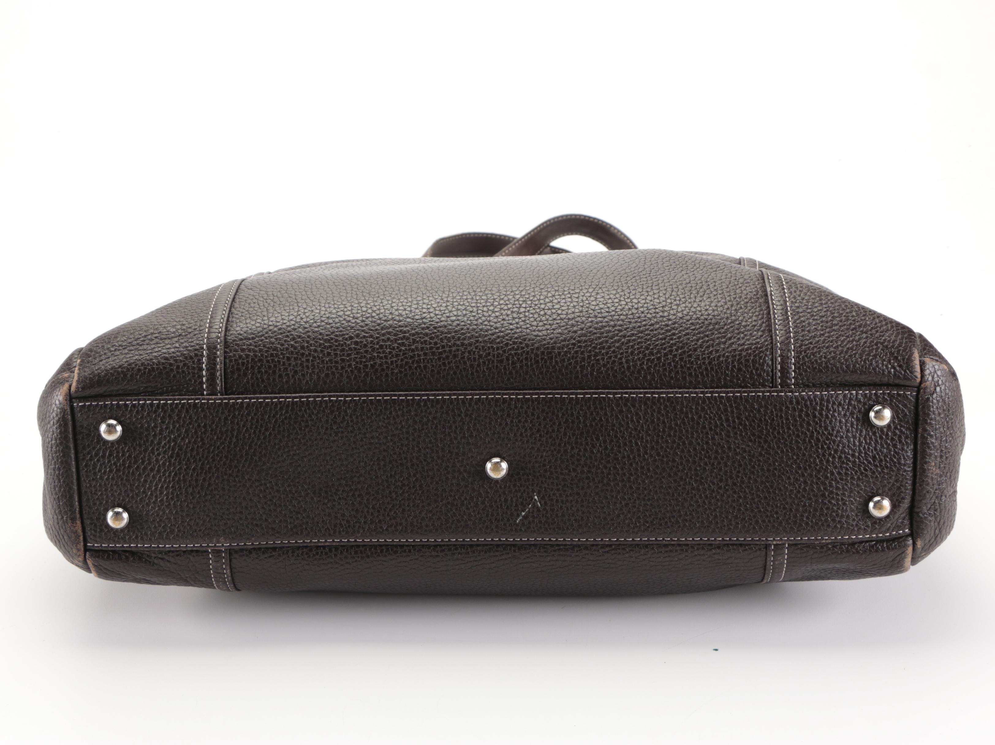 Levenger Shoulder Bag in Dark Brown Full-Grain Leather