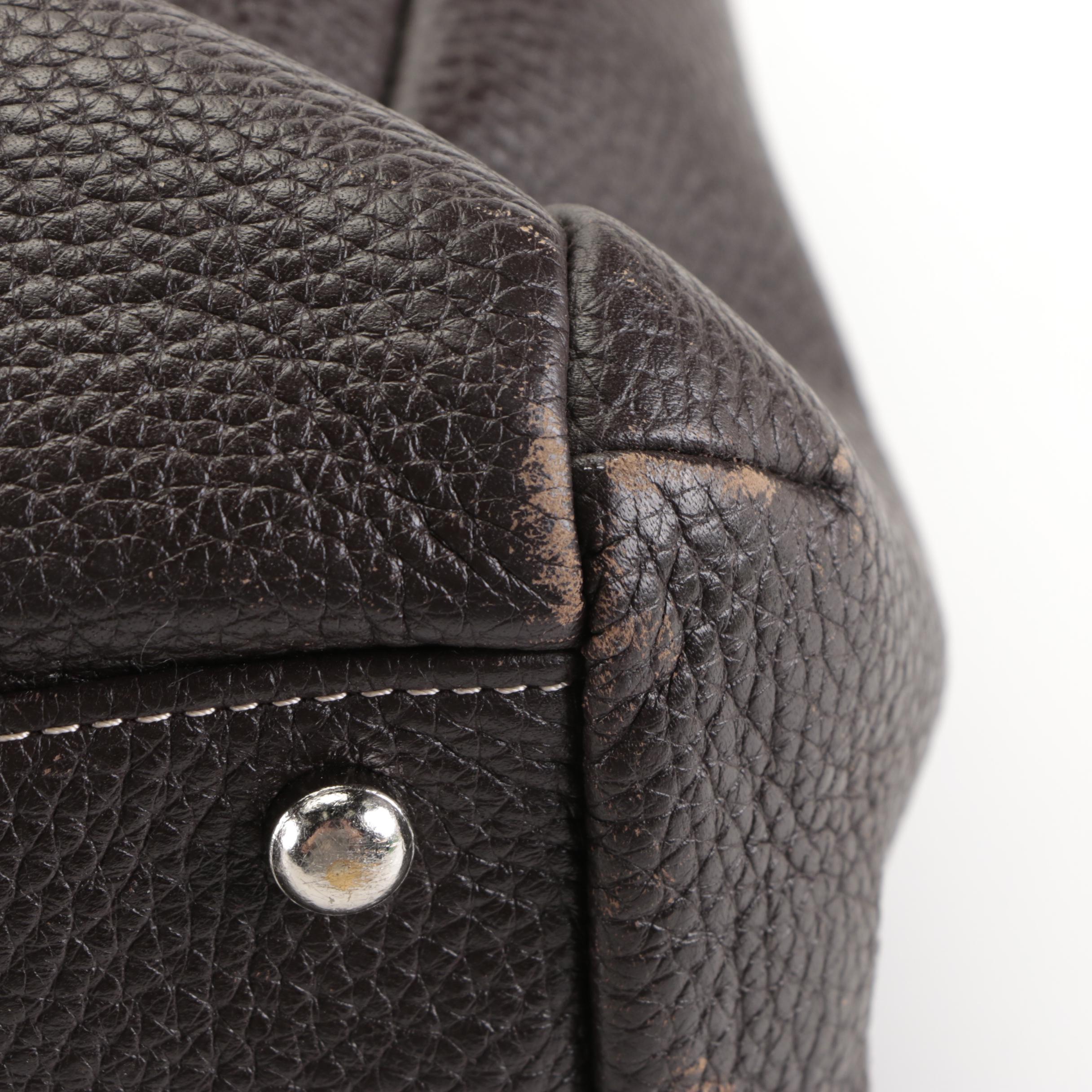 Levenger Shoulder Bag in Dark Brown Full-Grain Leather
