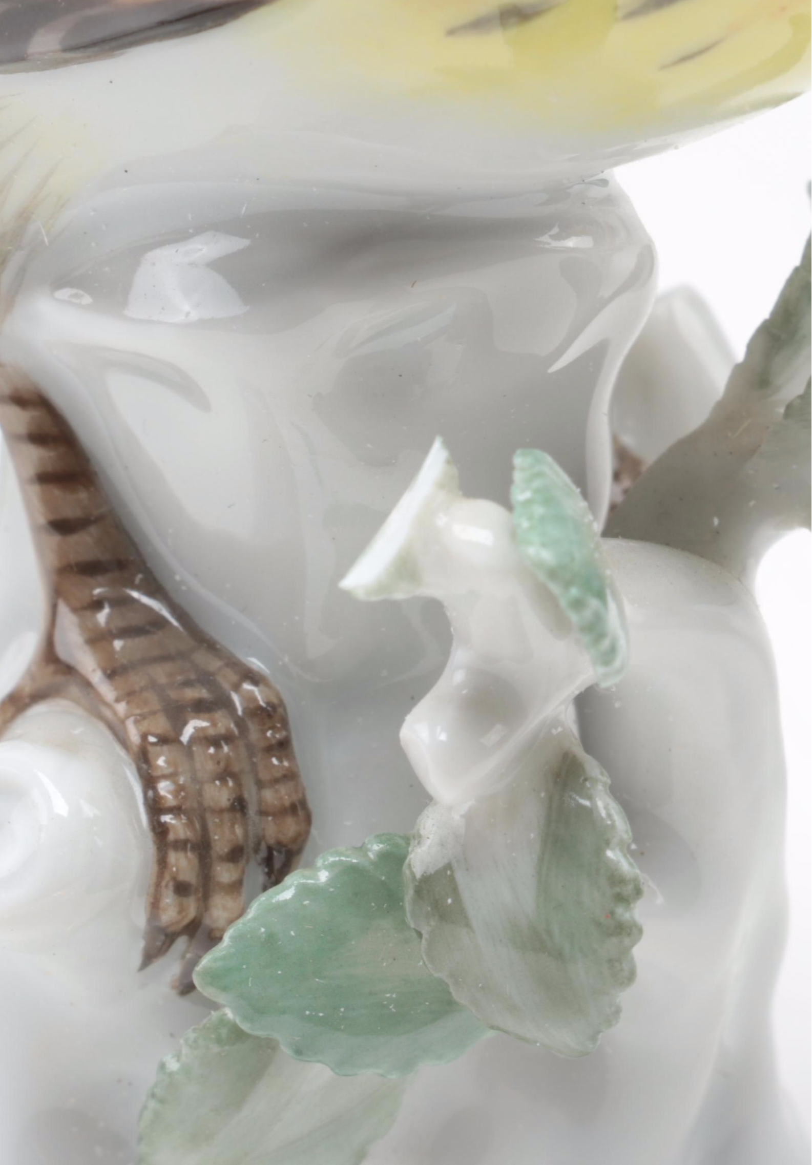 Meissen Porcelain Yellowhammer Bird Figurines, 20th Century