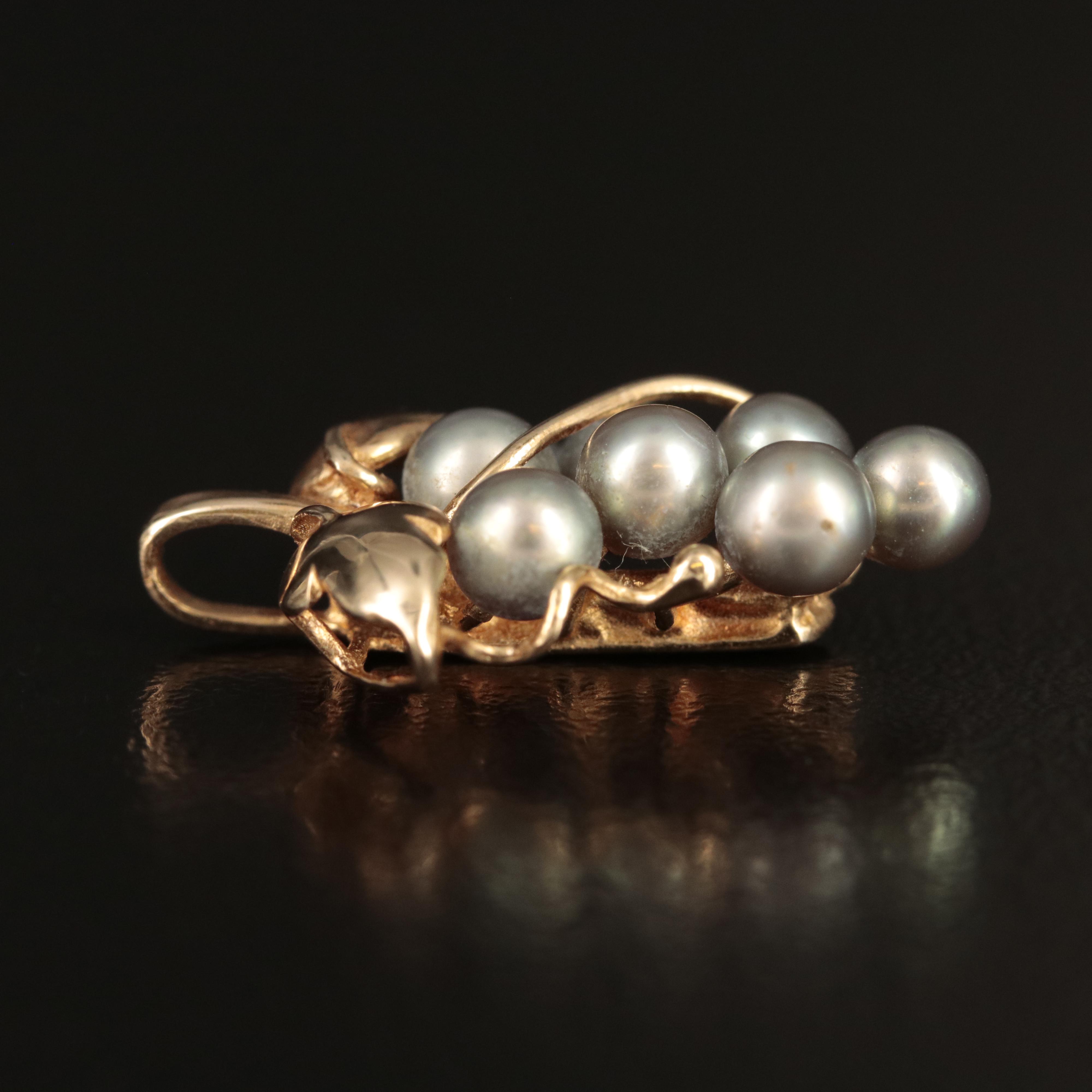 14K Pearl Grape Cluster Pendant