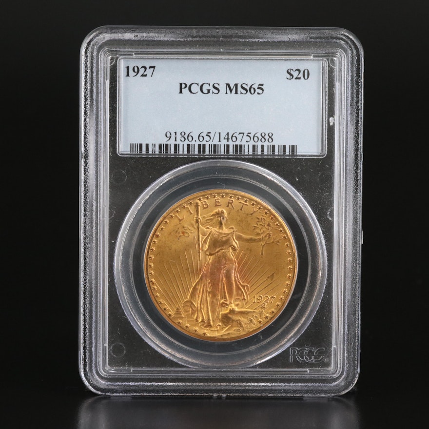 PCGS Graded MS65 1927 Saint Gaudens $20 Gold Coin