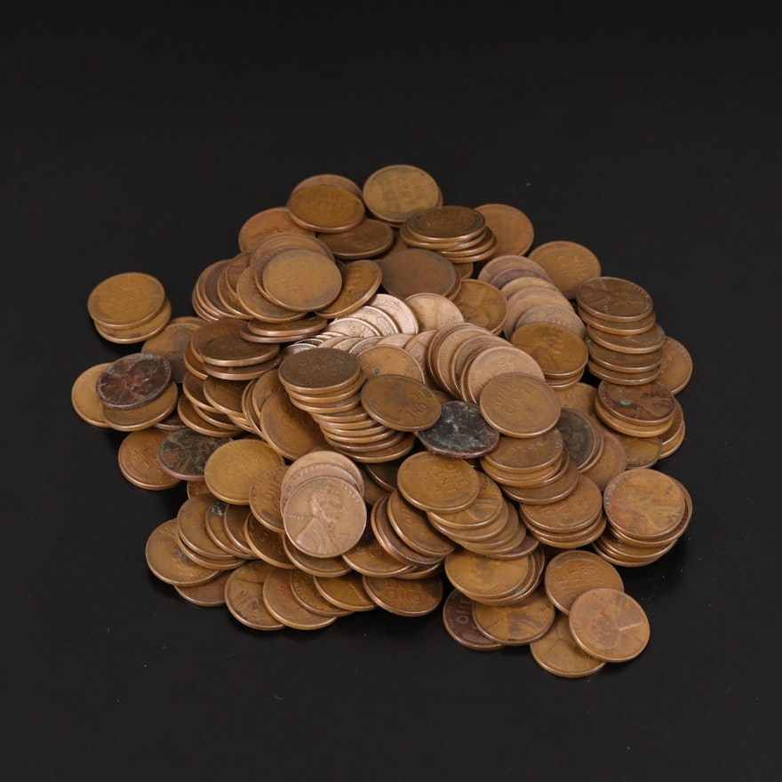 Group of More Than 250 Wheat Cents