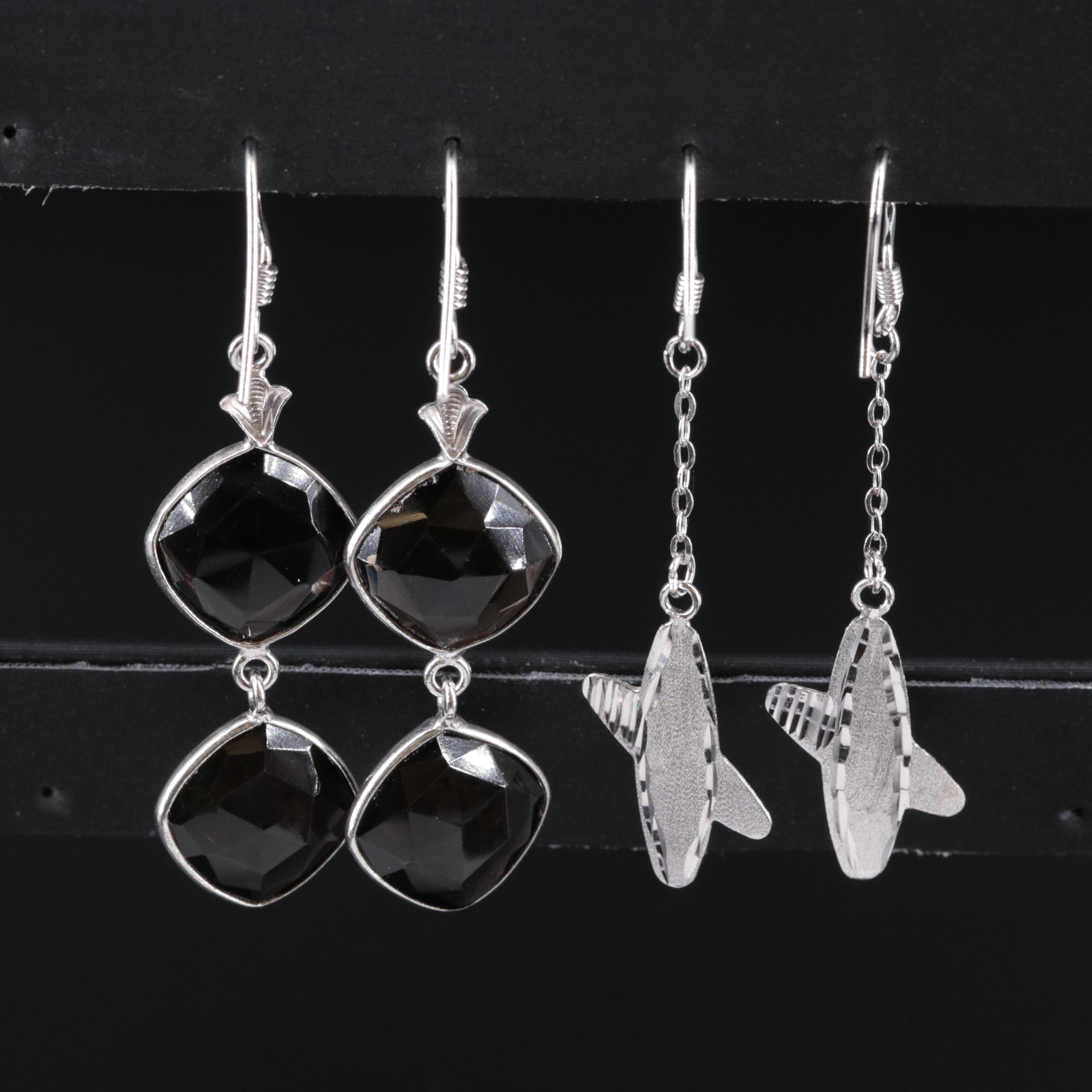 Sterling Silver Earrings Featuring Gemstones