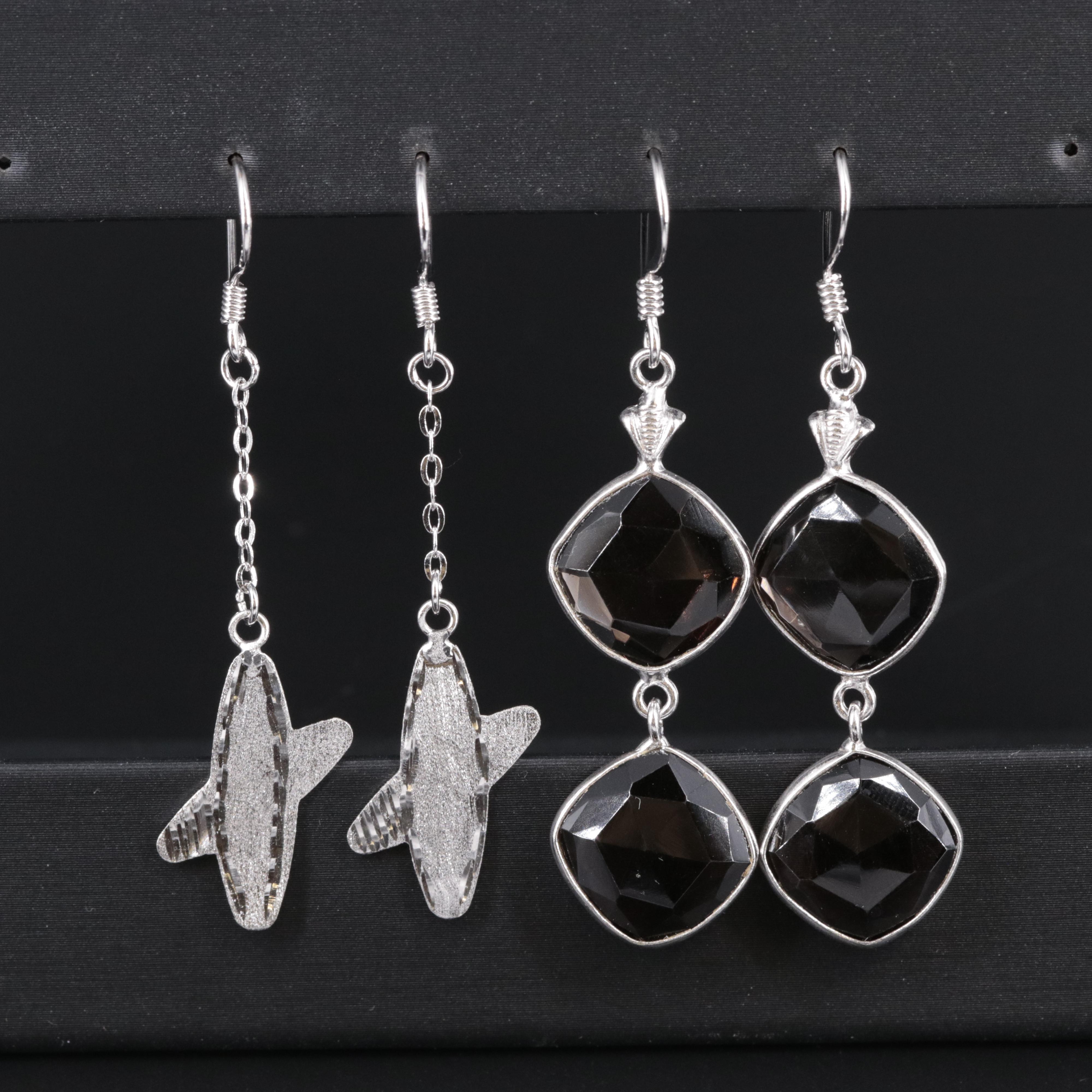 Sterling Silver Earrings Featuring Gemstones