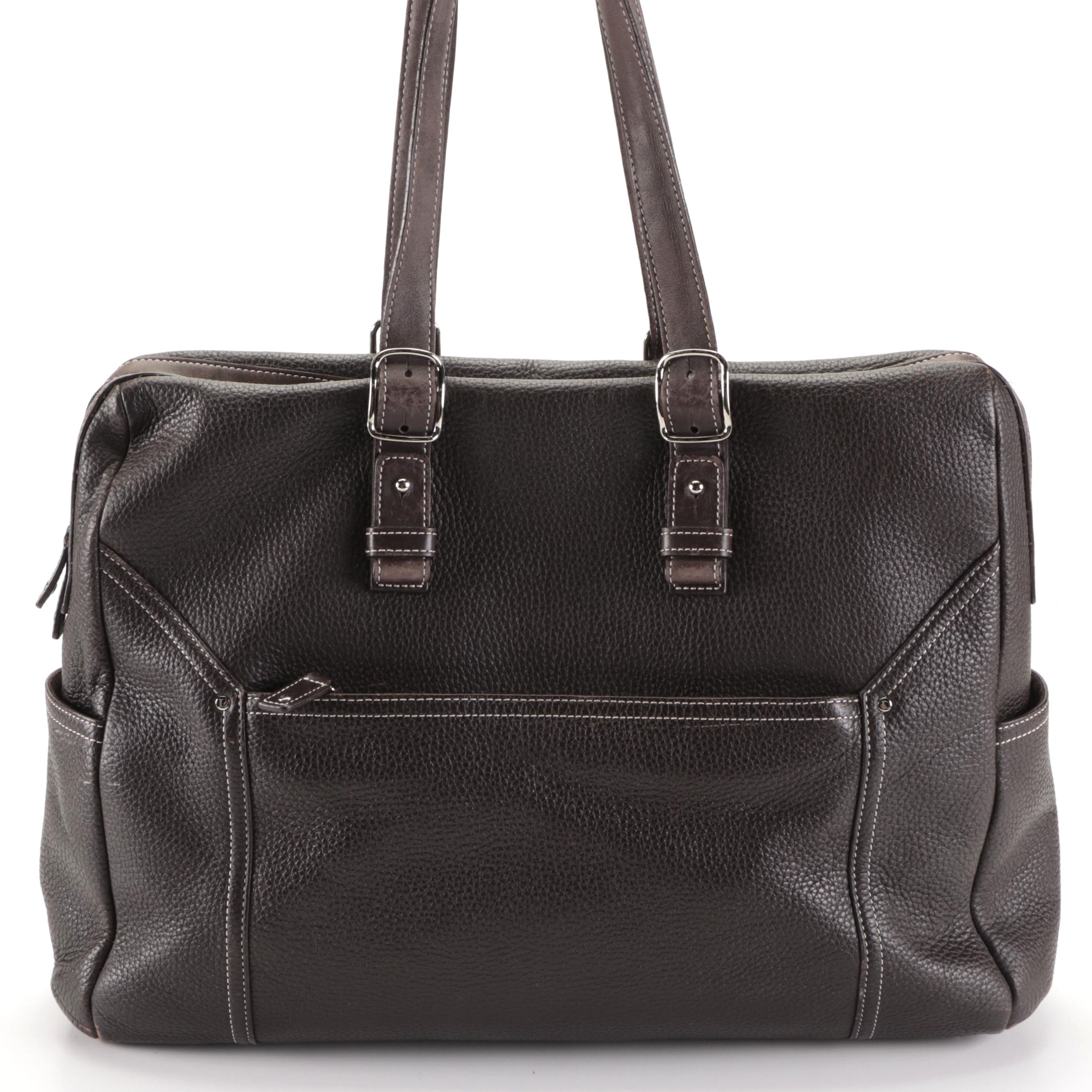 Levenger Shoulder Bag in Dark Brown Full-Grain Leather