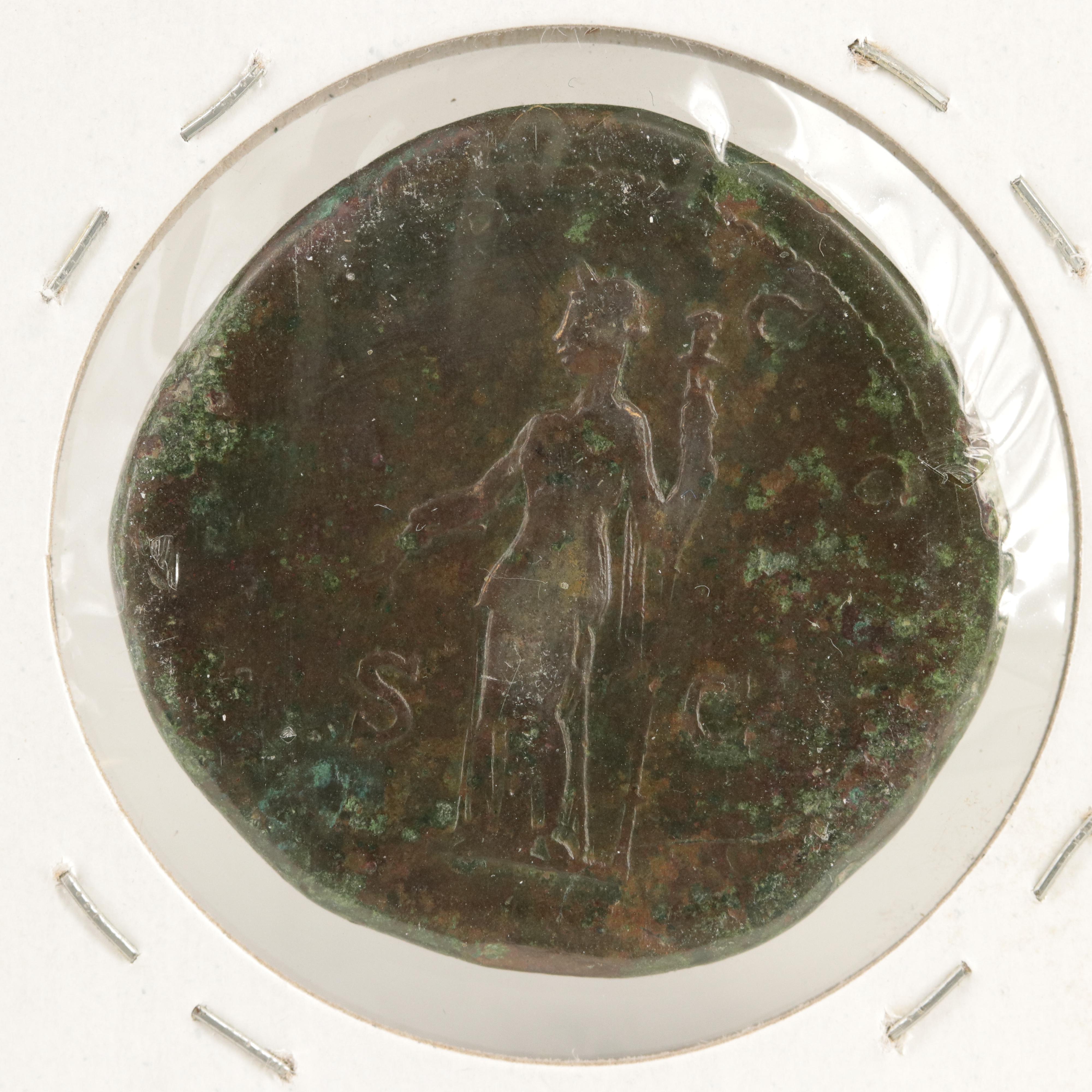 Ancient Roman Imperial Sestertius of Hadrian, ca. 120 AD