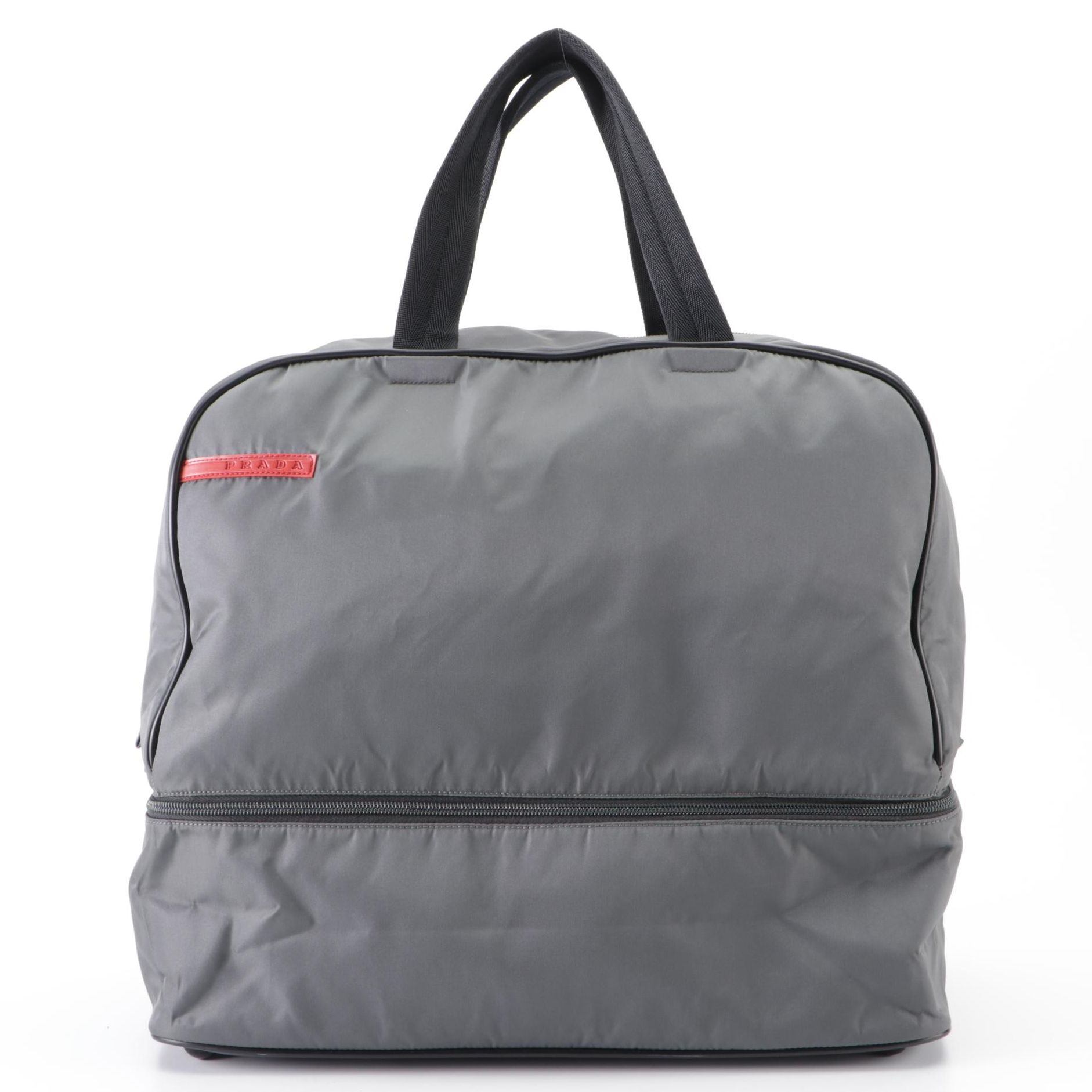 Prada Sport Domed Travel Bag in Slate Grey Nylon Gabardine