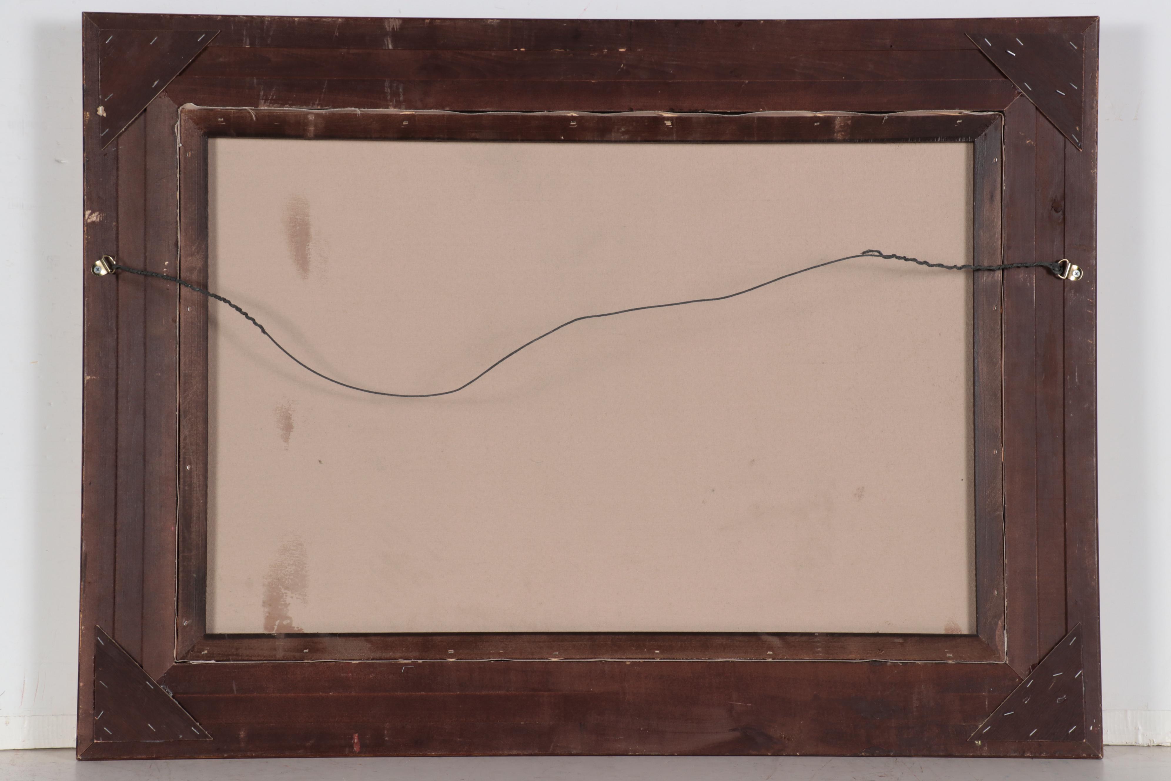 Bucolic Landscape Oil Painting, Circa 2000