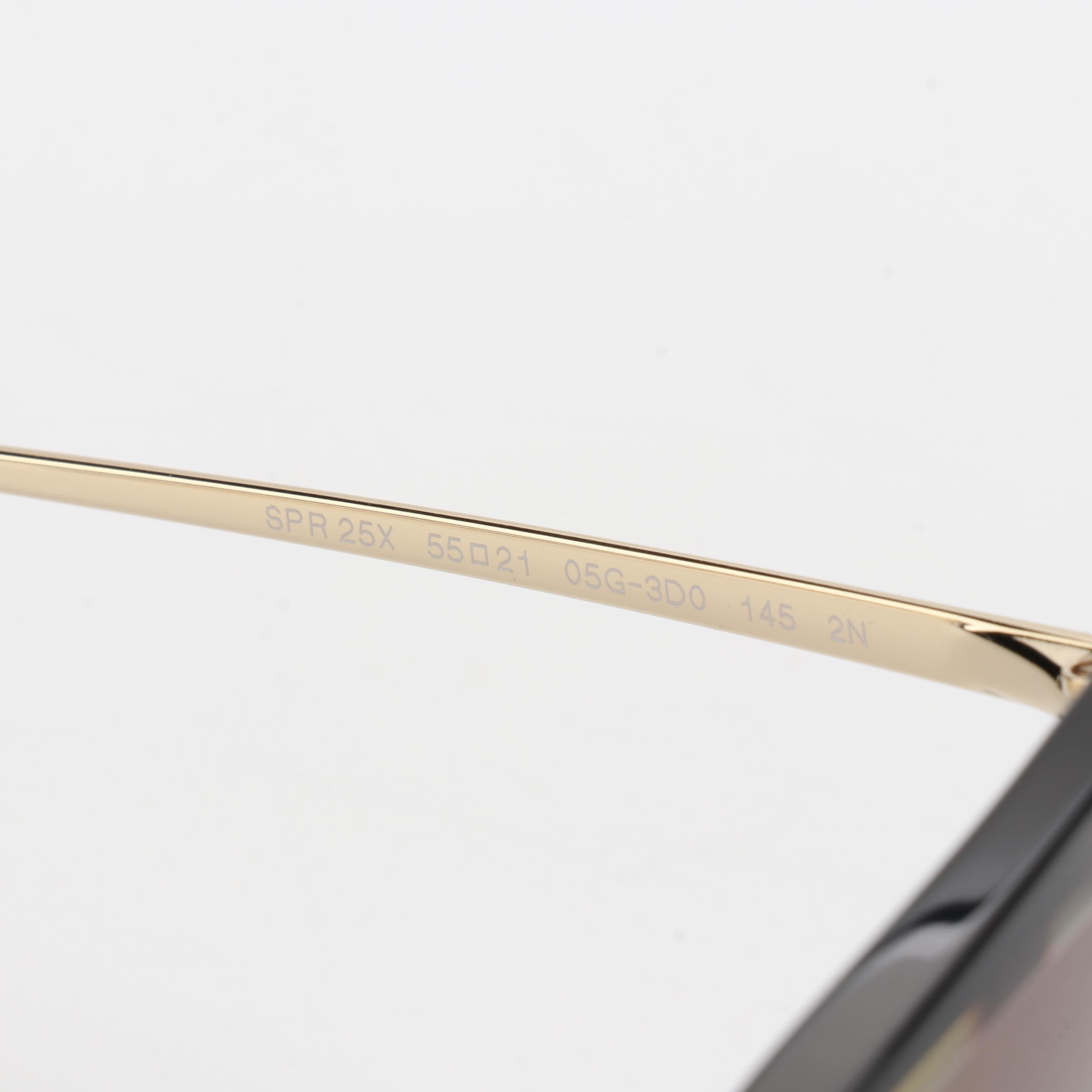 Prada SPR25X White/Havana Cat Eye Sunglasses with Case and Box